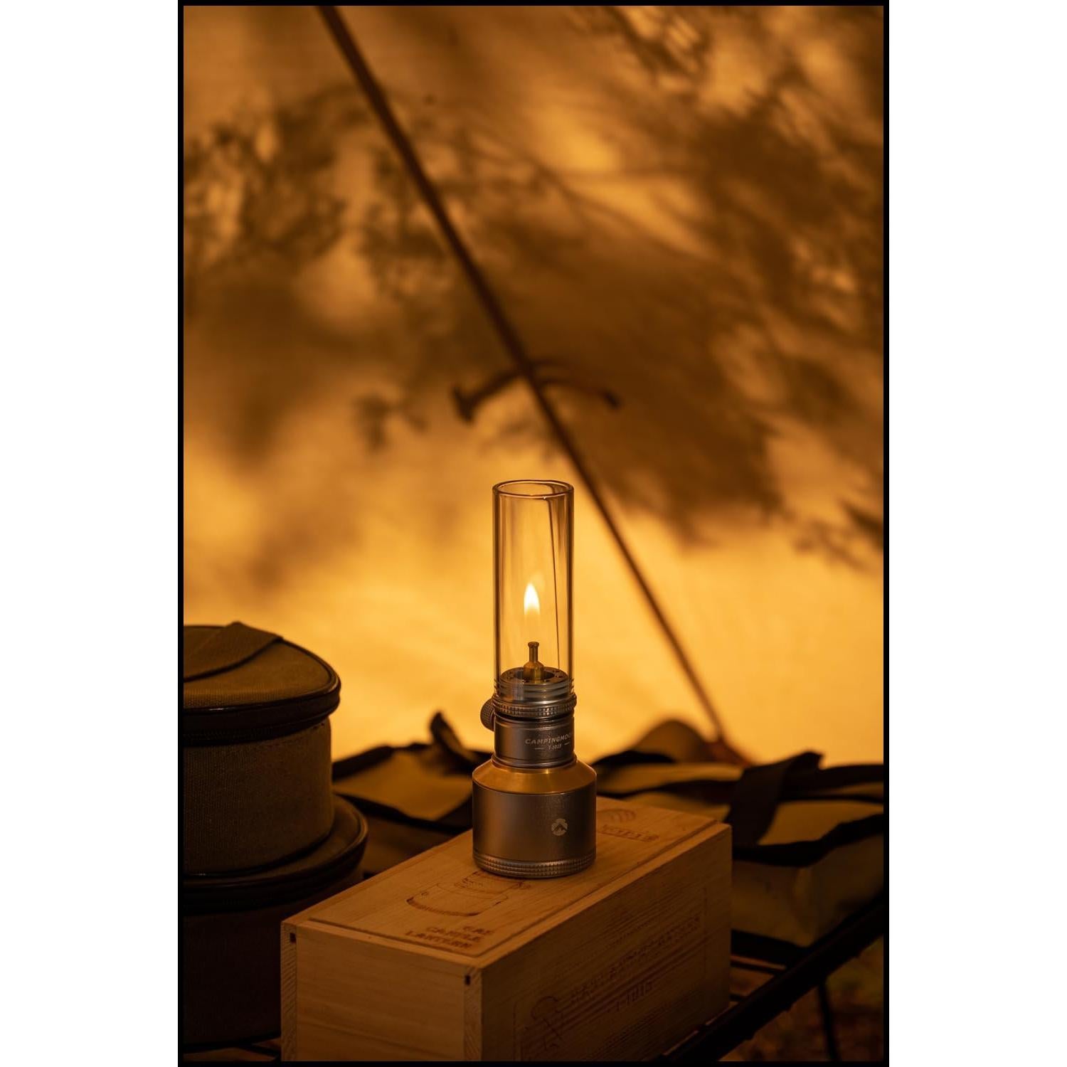 Linterna de Gas CampingMOON T-1D15 con Caja de Madera