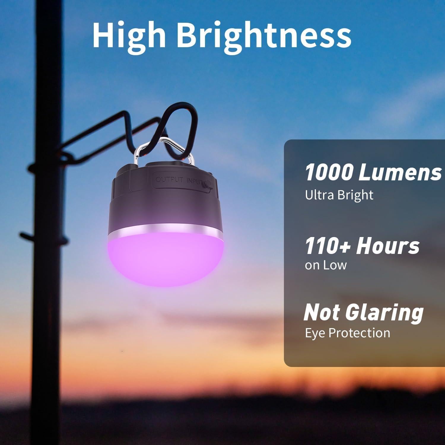 Linterna LED Recargable KEIWRLIGHT 1000 Lúmenes IP65 Camping