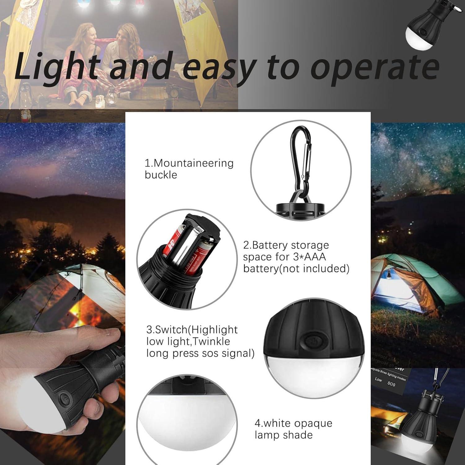 4 Luces LED Portátiles para Camping y Emergencias - Impermeables