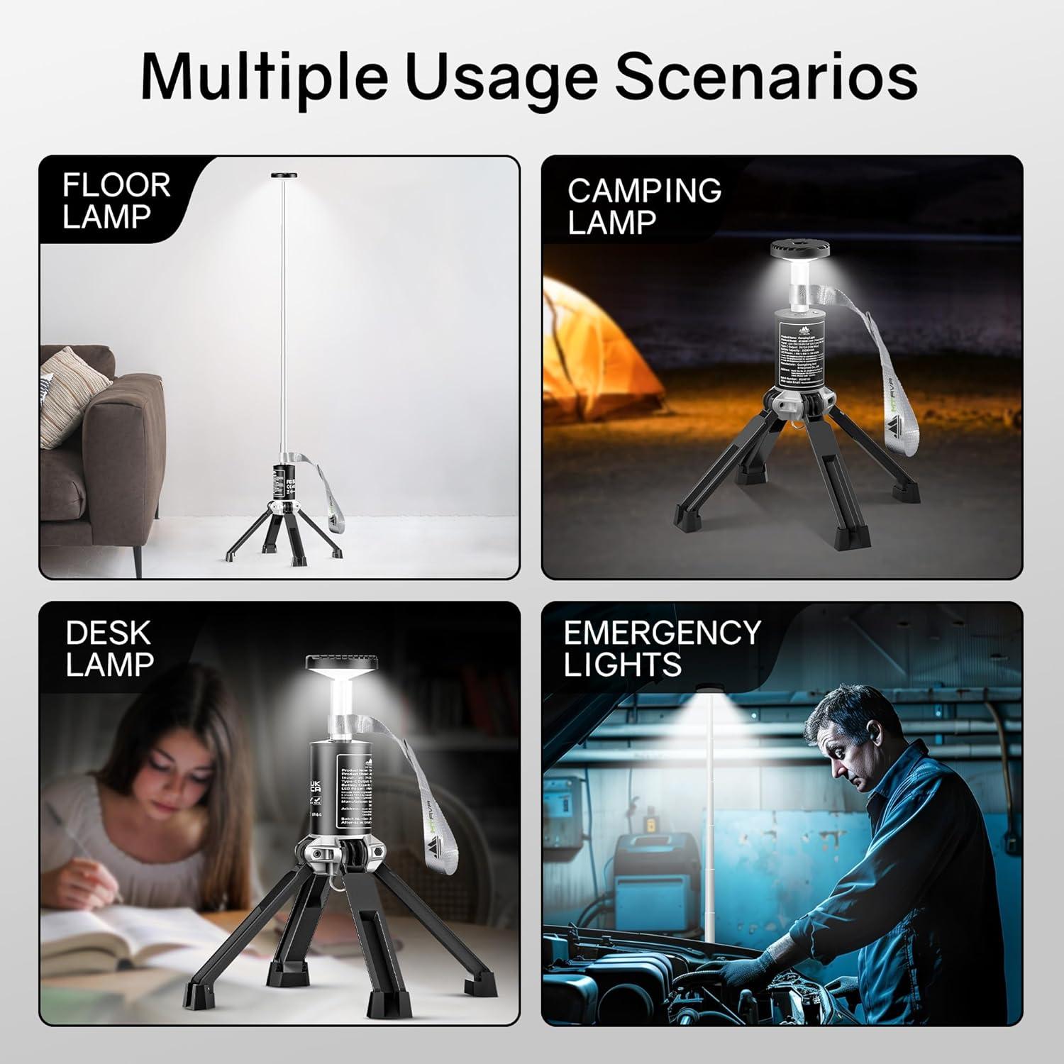 Luz de Camping Telescópica MTRVR 20000mAh Impermeable 3 Modos