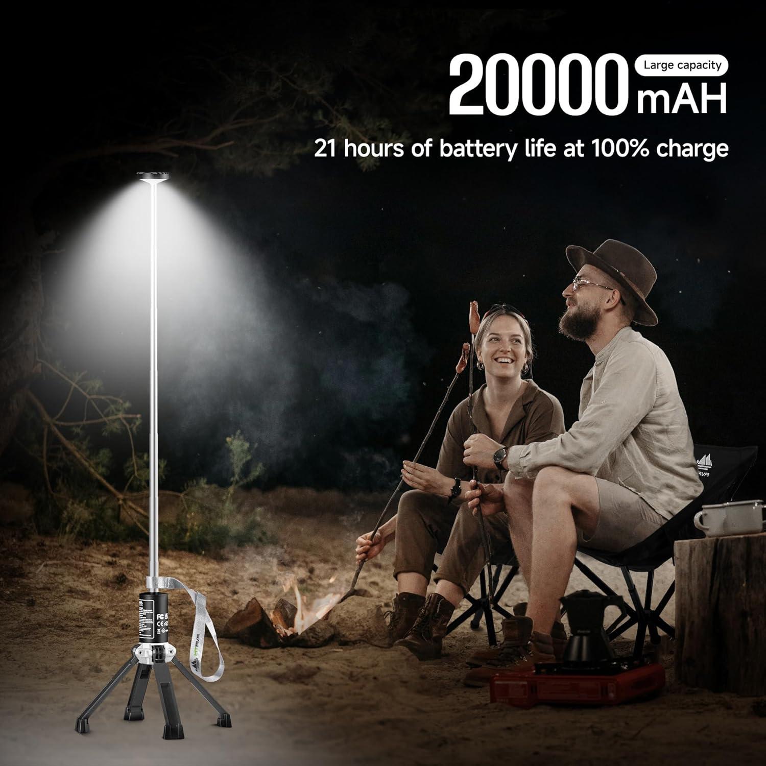Luz de Camping Telescópica MTRVR 20000mAh Impermeable 3 Modos
