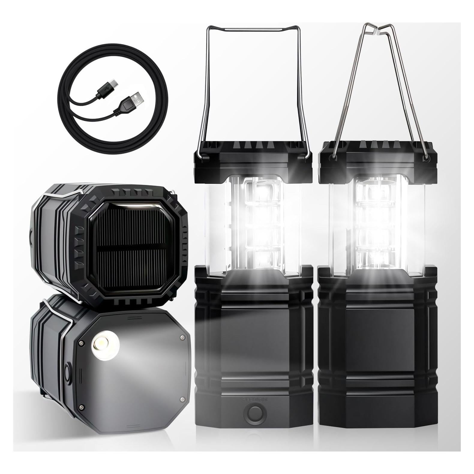 Linterna de Camping Recargable ZEBON CL1000 SE 2 en 1 Solar USB