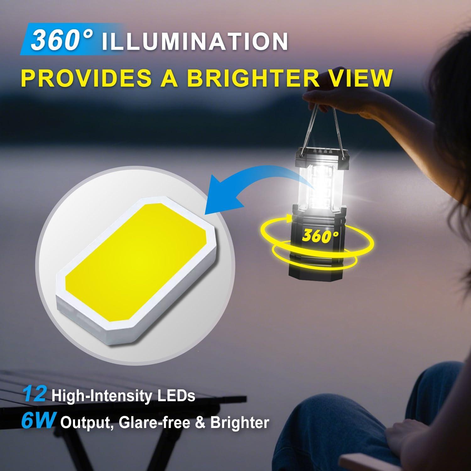 Linterna de Camping Recargable ZEBON CL1000 SE 2 en 1 Solar USB