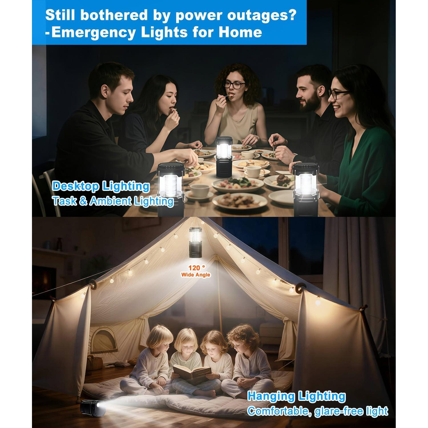 Linterna de Camping Recargable ZEBON CL1000 SE 2 en 1 Solar USB