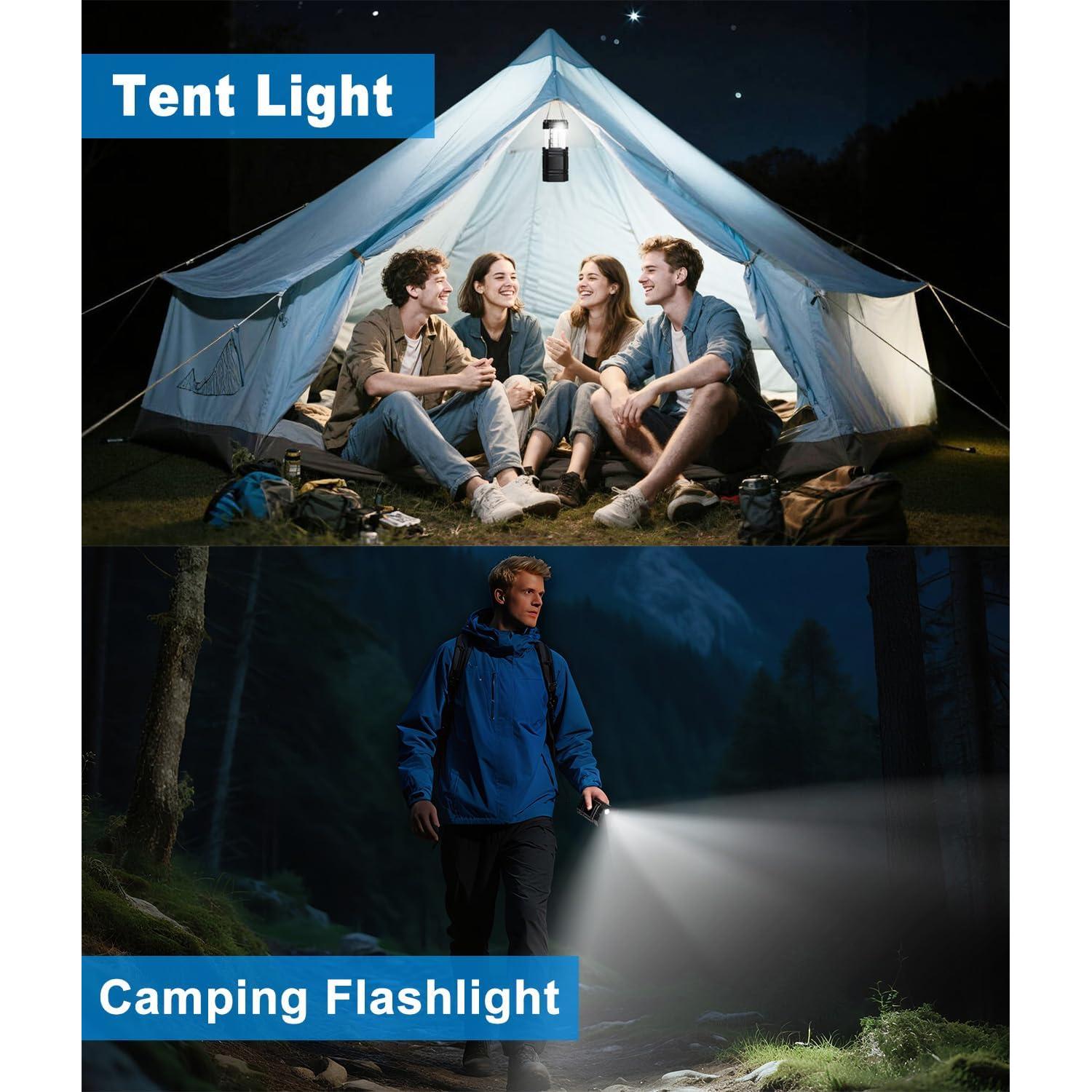 Linterna de Camping Recargable ZEBON CL1000 SE 2 en 1 Solar USB