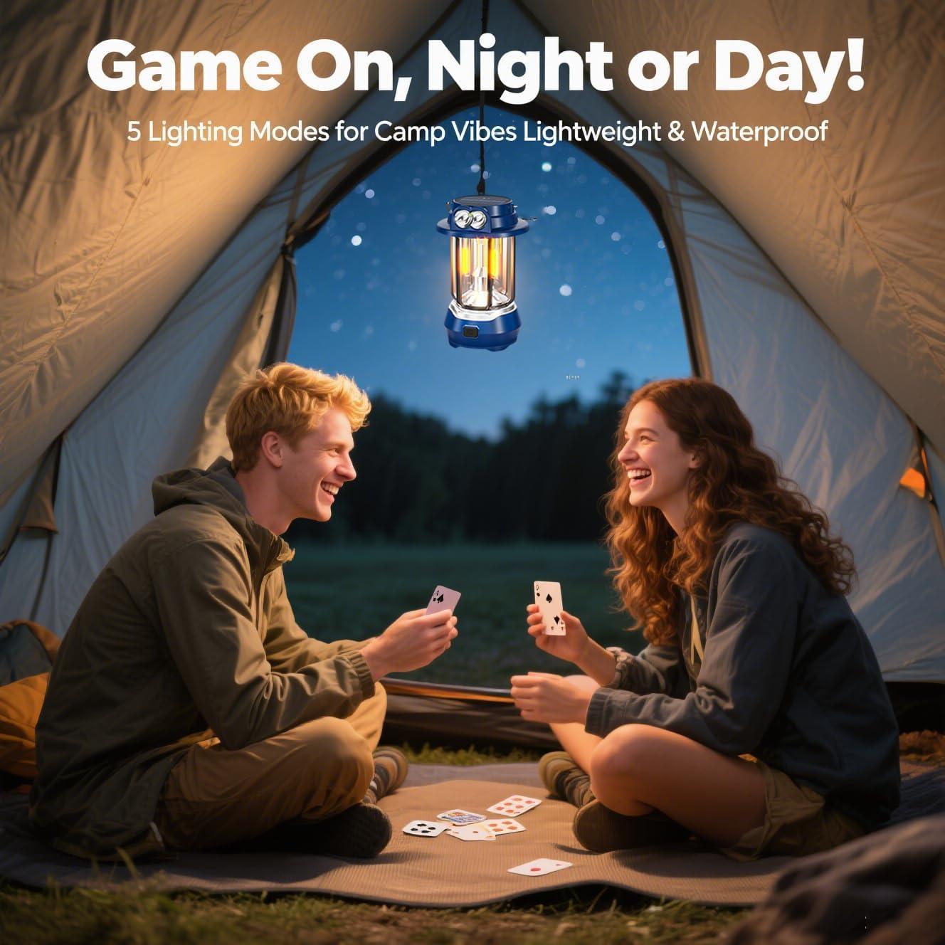 Lámpara Solar HOMY HM-CA, Camping Recargable IPX4 5 Modos