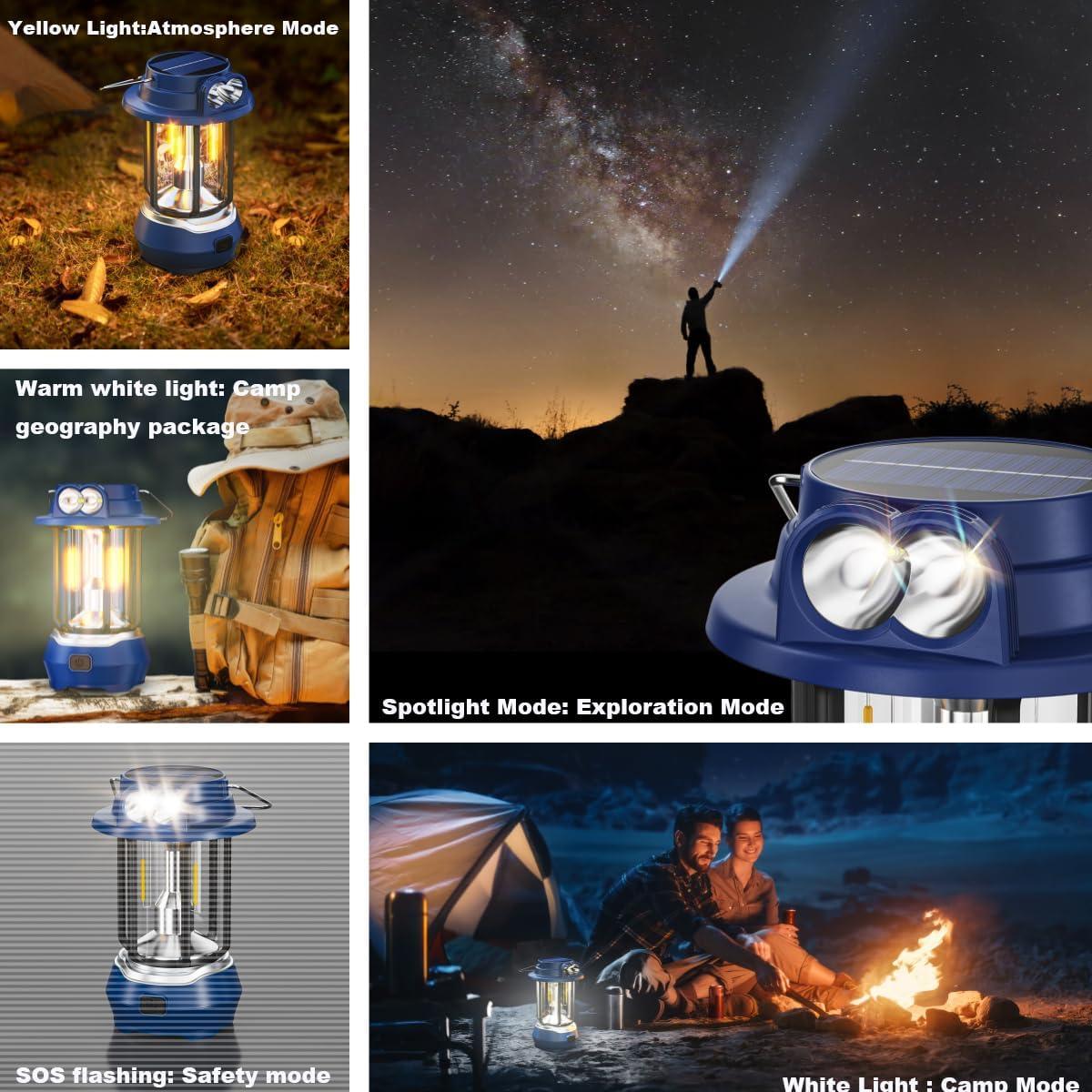 Lámpara Solar HOMY HM-CA, Camping Recargable IPX4 5 Modos