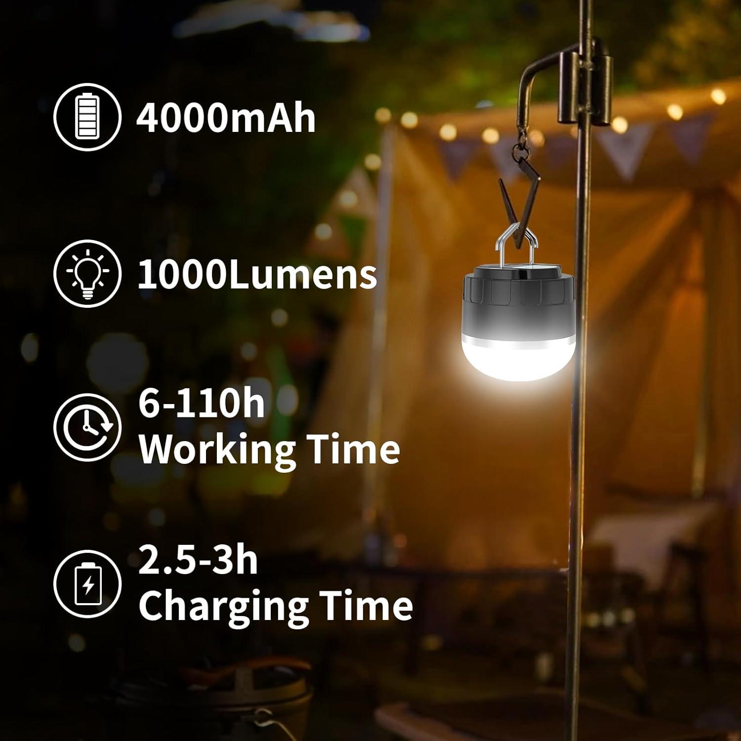 Linterna de Camping LED Recargable 1000LM RGB 4000mAh