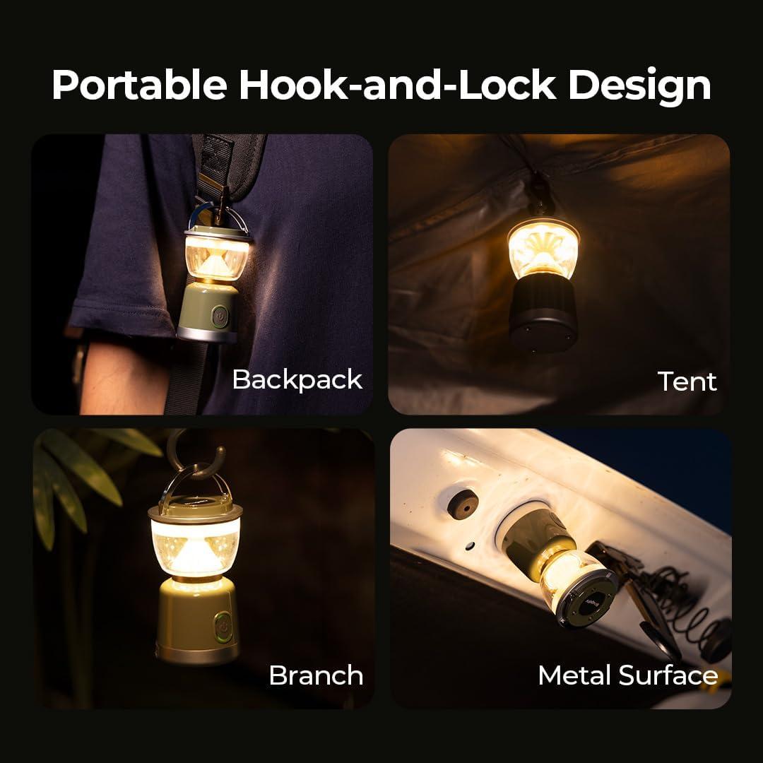 Linterna de Camping BougeRV AL07 Recargable IPX5 Luz Ambiental