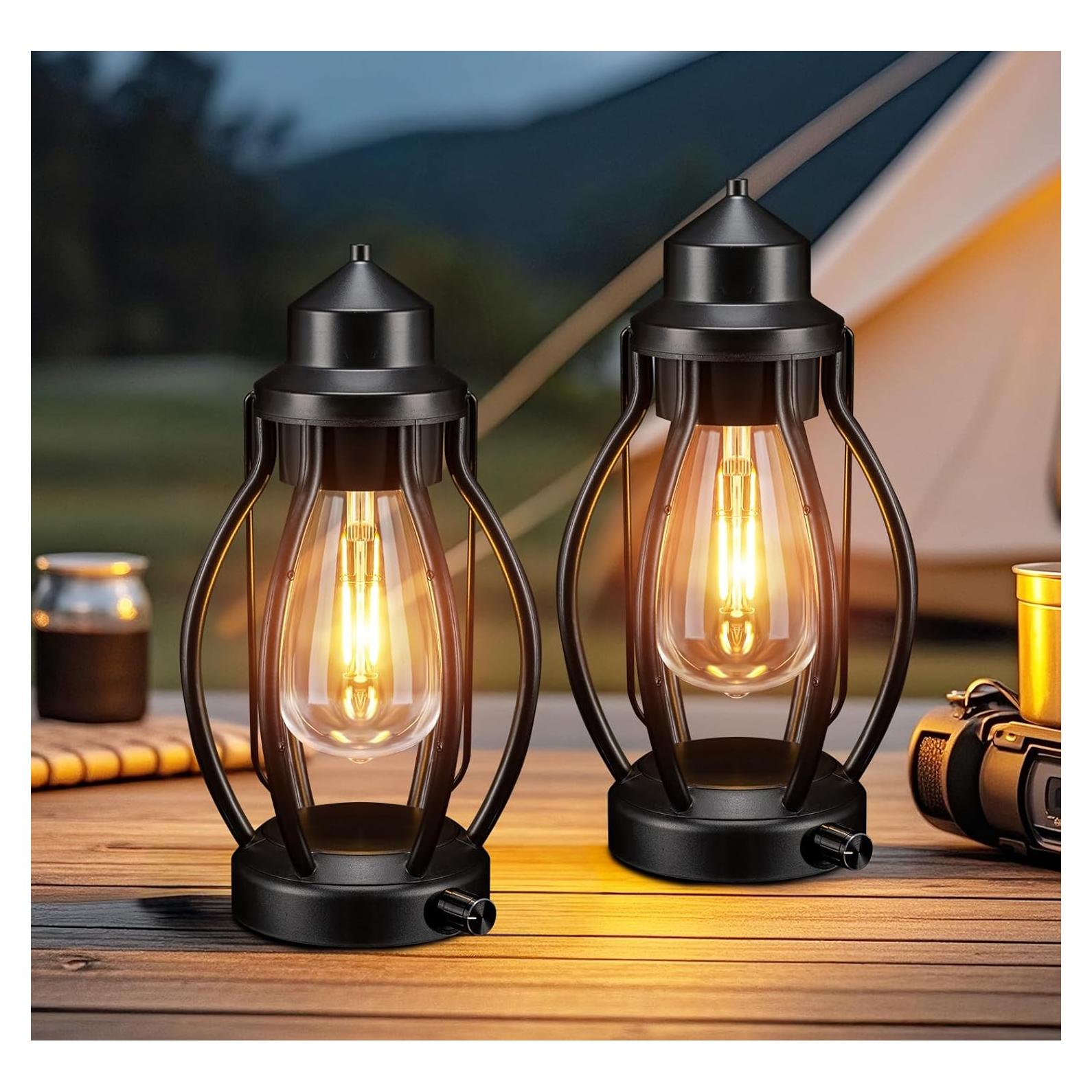 Linternas de Camping Recargables Pearlstar 2Pack Vintage