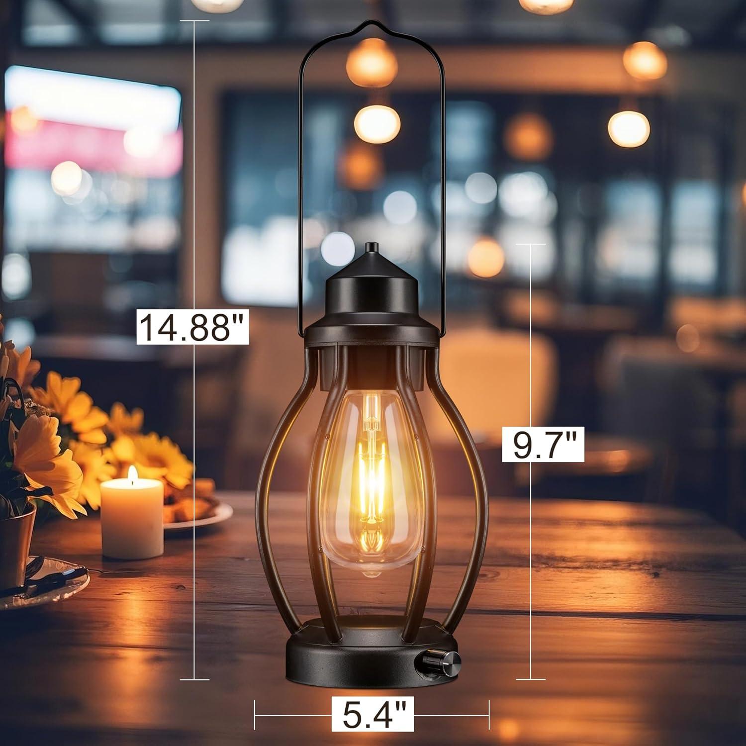 Linternas de Camping Recargables Pearlstar 2Pack Vintage