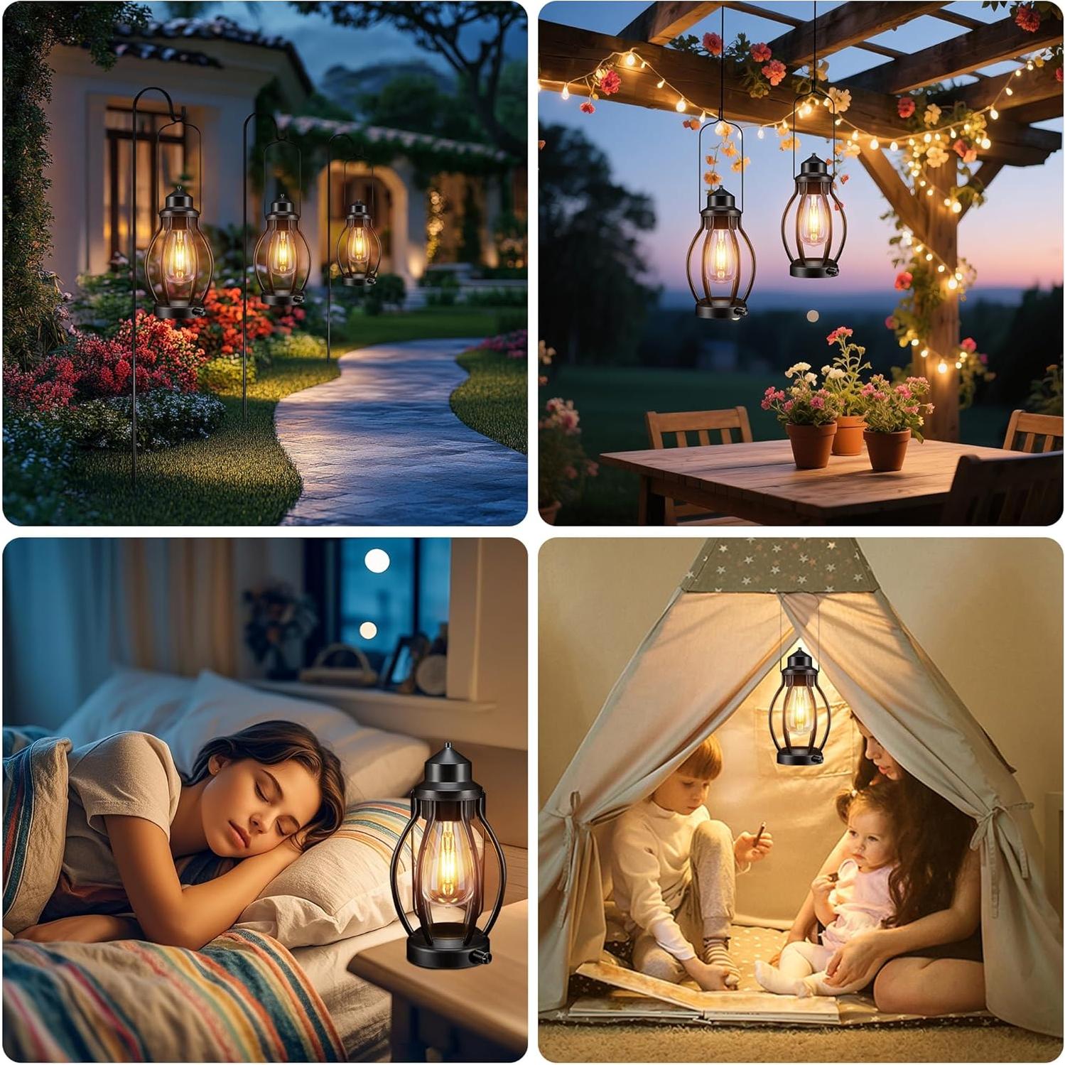 Linternas de Camping Recargables Pearlstar 2Pack Vintage