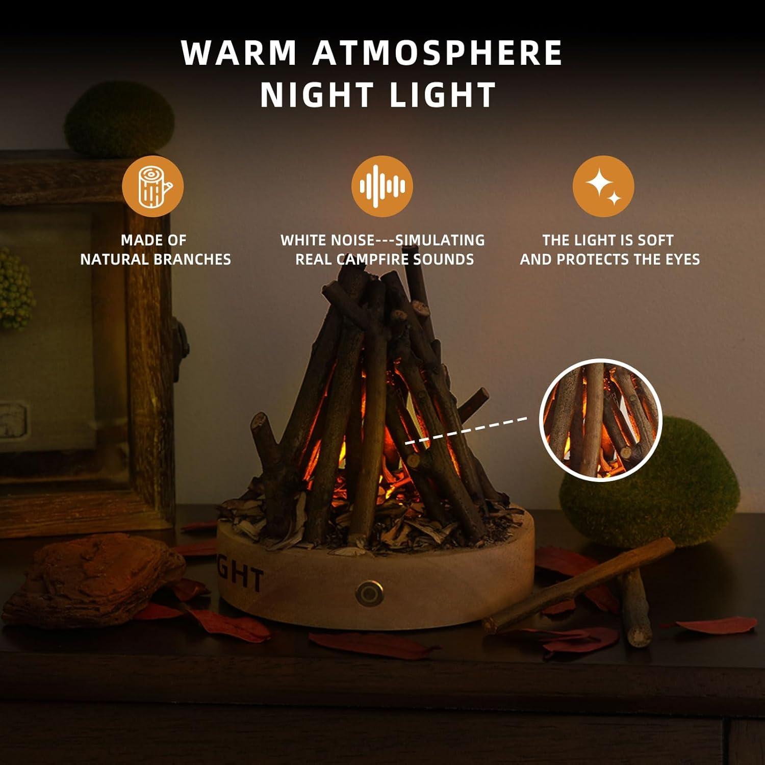 Linterna de Camping HEXNIGHT Recargable con Sonido de Llama