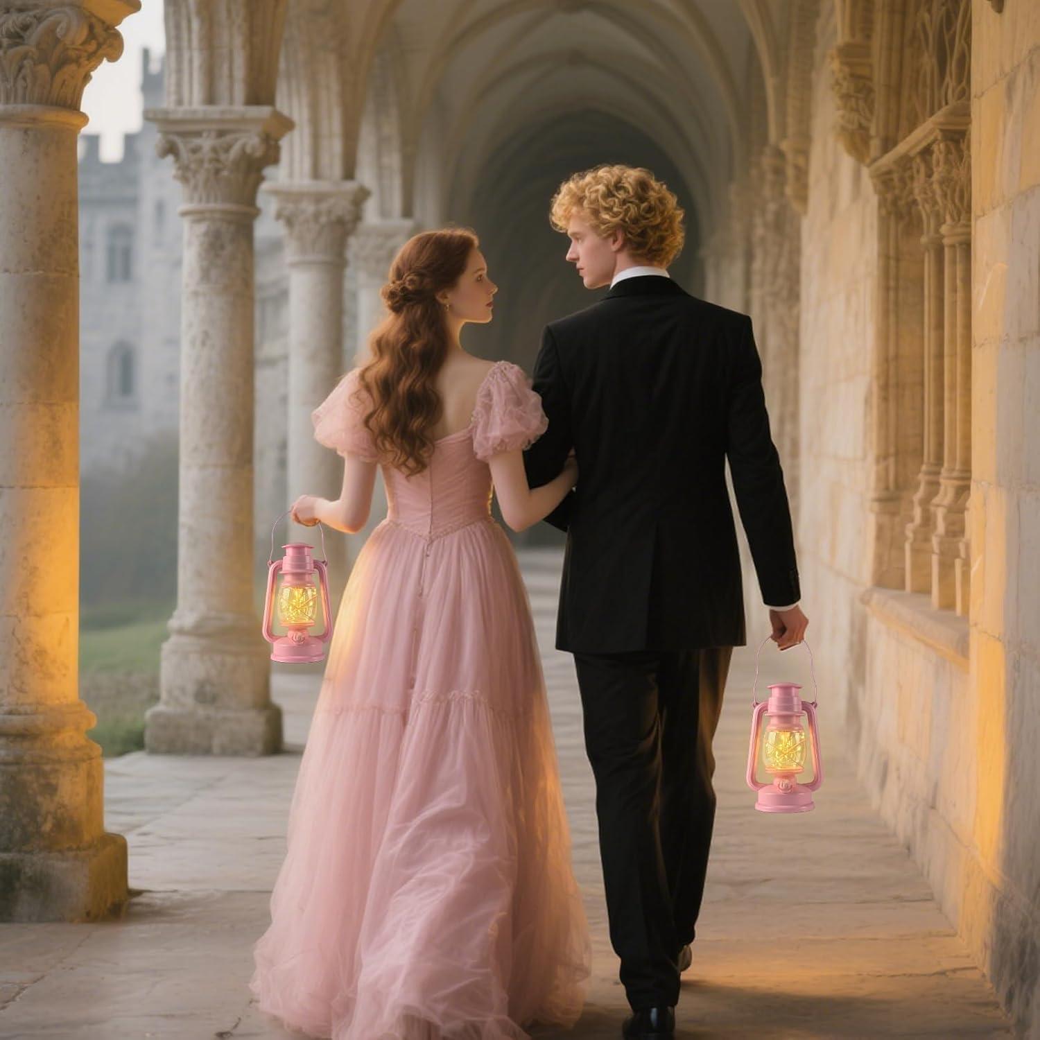 Linterna Vintage LED Rosa FUWDEO 20 Luces 12.7x15.2cm