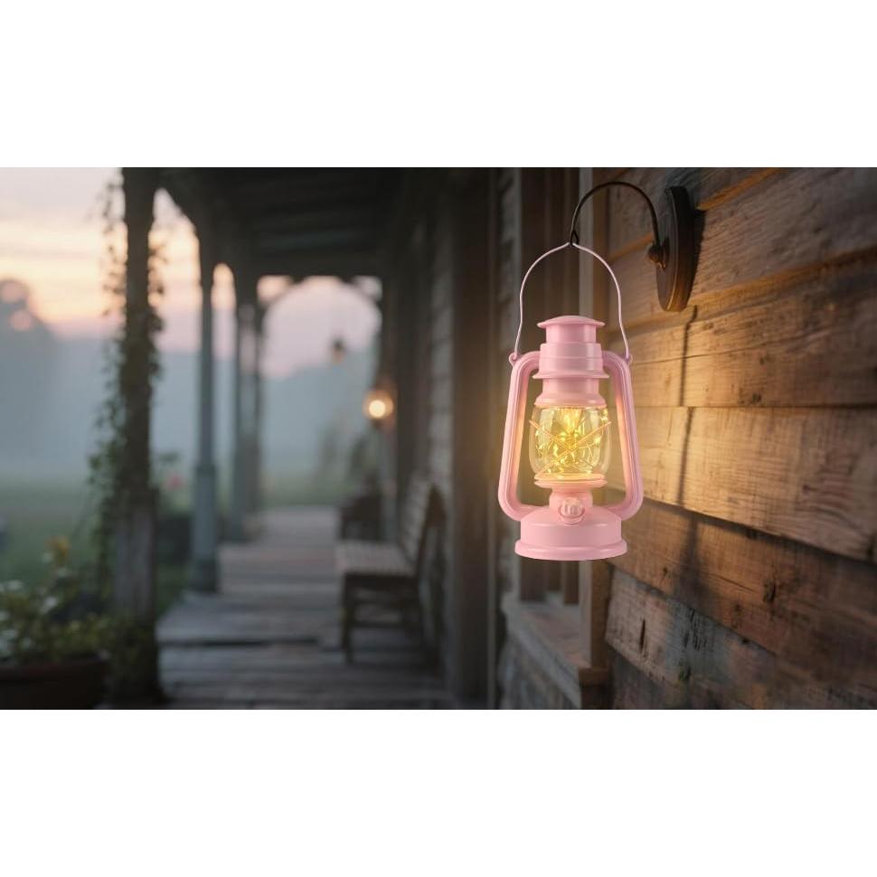 Linterna Vintage LED Rosa FUWDEO 20 Luces 12.7x15.2cm