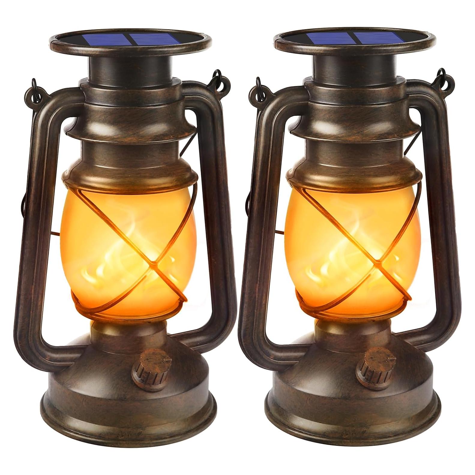 Linternas Solares Vintage Wondrastical 2 Piezas LED Llama 23.5cm