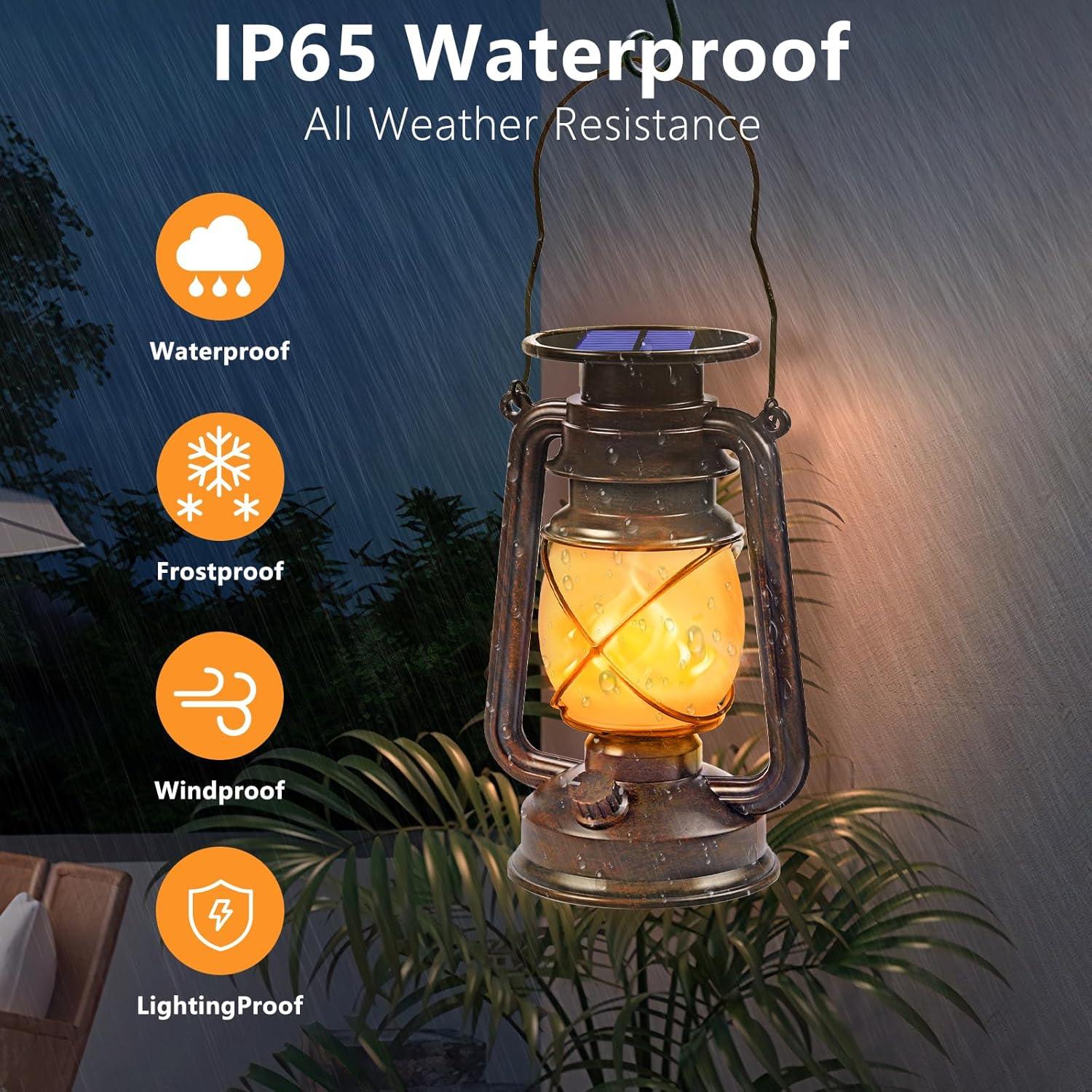 Linternas Solares Vintage Wondrastical 2 Piezas LED Llama 23.5cm