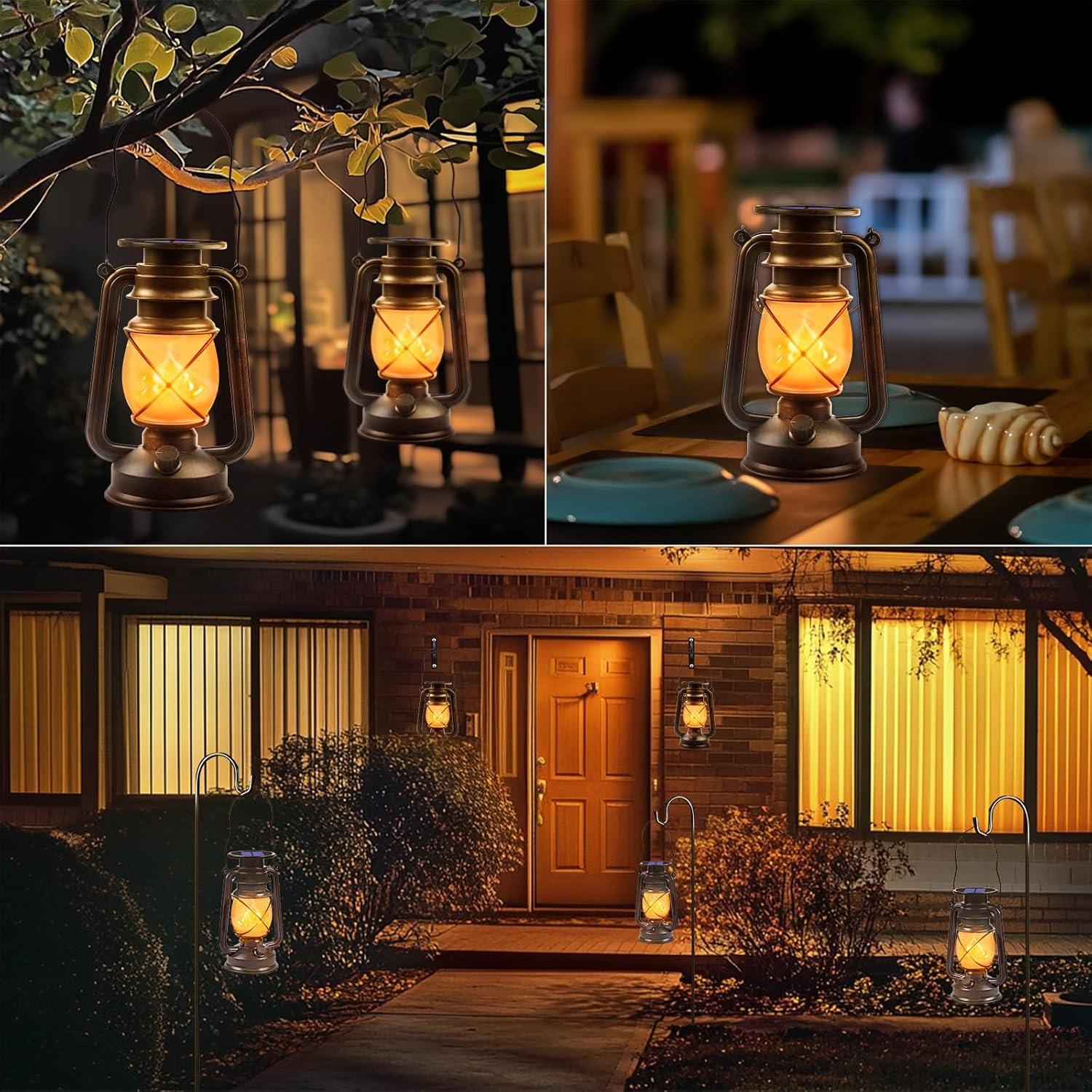 Linternas Solares Vintage Wondrastical 2 Piezas LED Llama 23.5cm