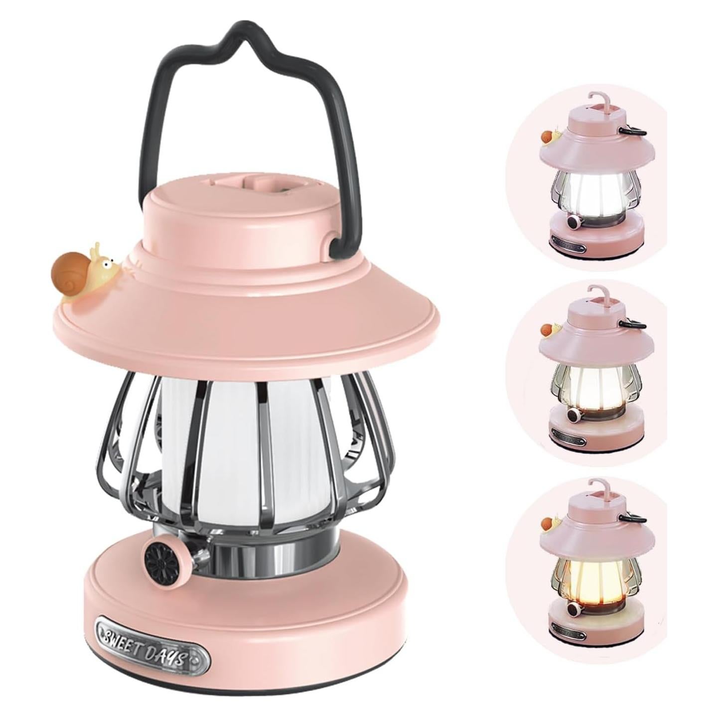 Linterna de Camping Rosa GDSZBYSM con Luz Suave y Recargable