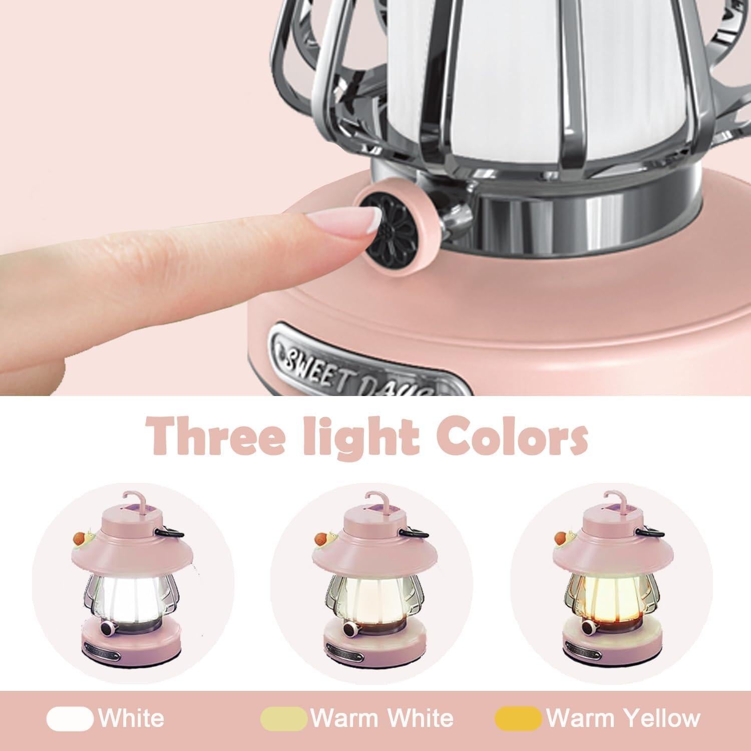 Linterna de Camping Rosa GDSZBYSM con Luz Suave y Recargable