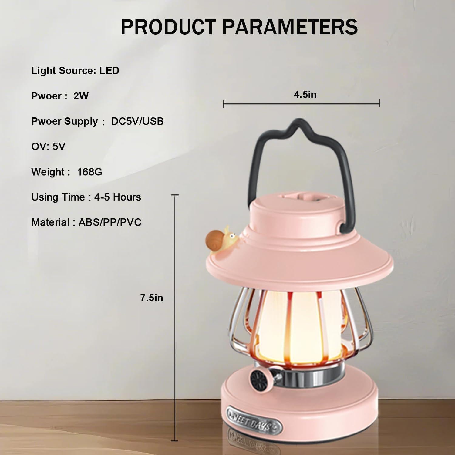Linterna de Camping Rosa GDSZBYSM con Luz Suave y Recargable