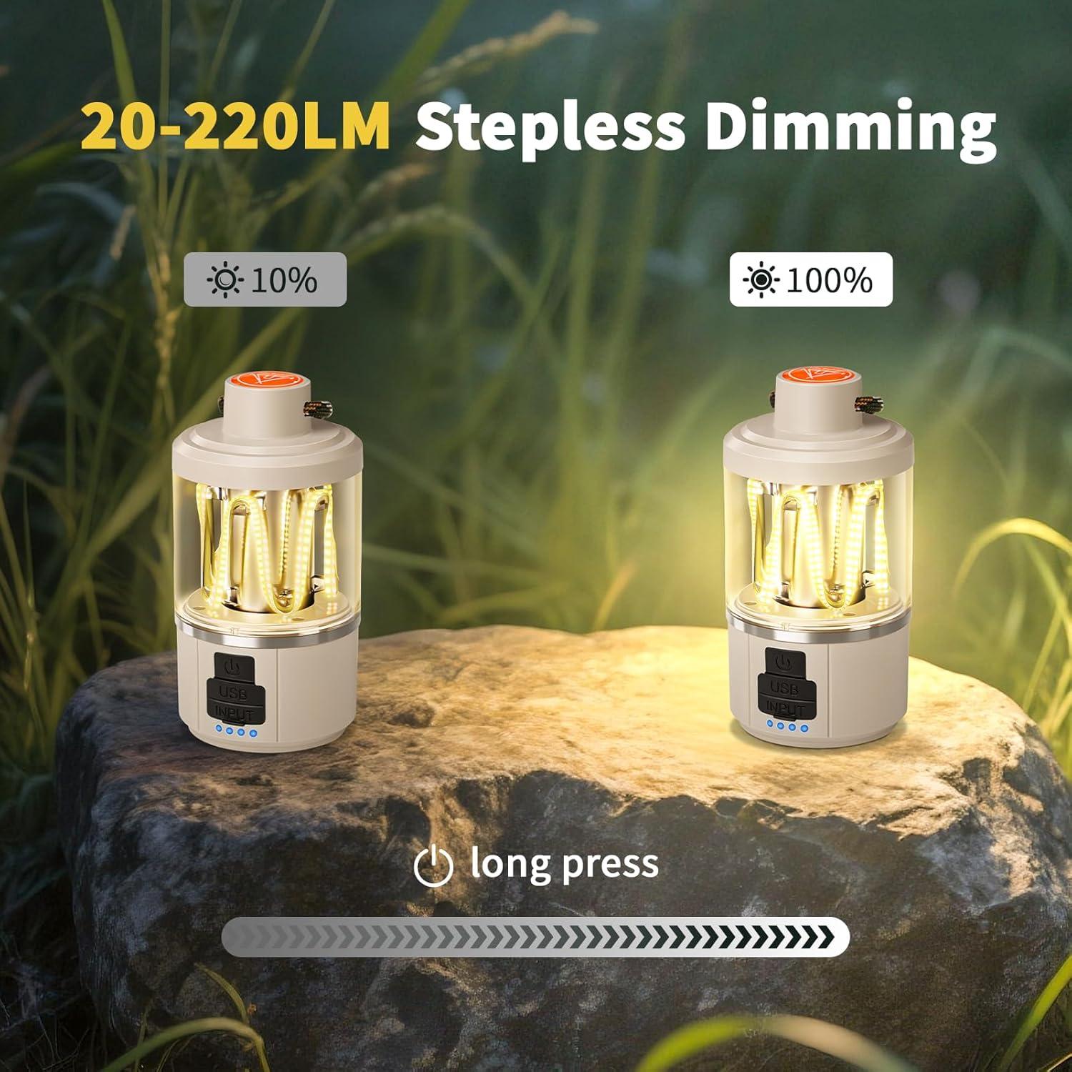 Linterna de Camping Luvan Recargable LED 1500mAh Impermeable