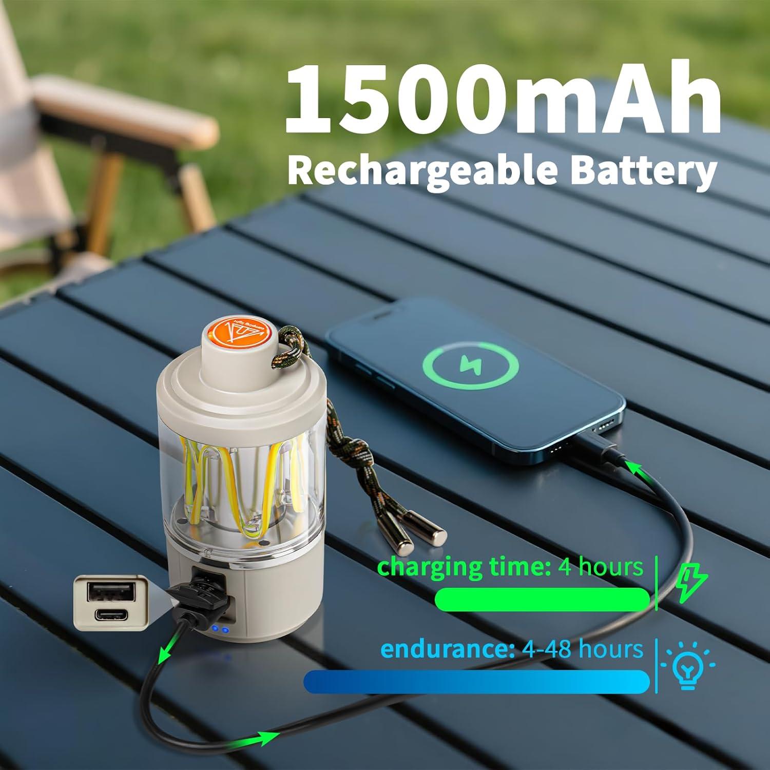 Linterna de Camping Luvan Recargable LED 1500mAh Impermeable