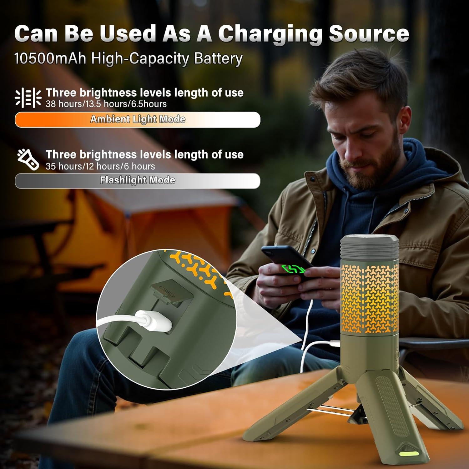 Linterna de Camping Telescópica M KARMATER 10500mAh Verde