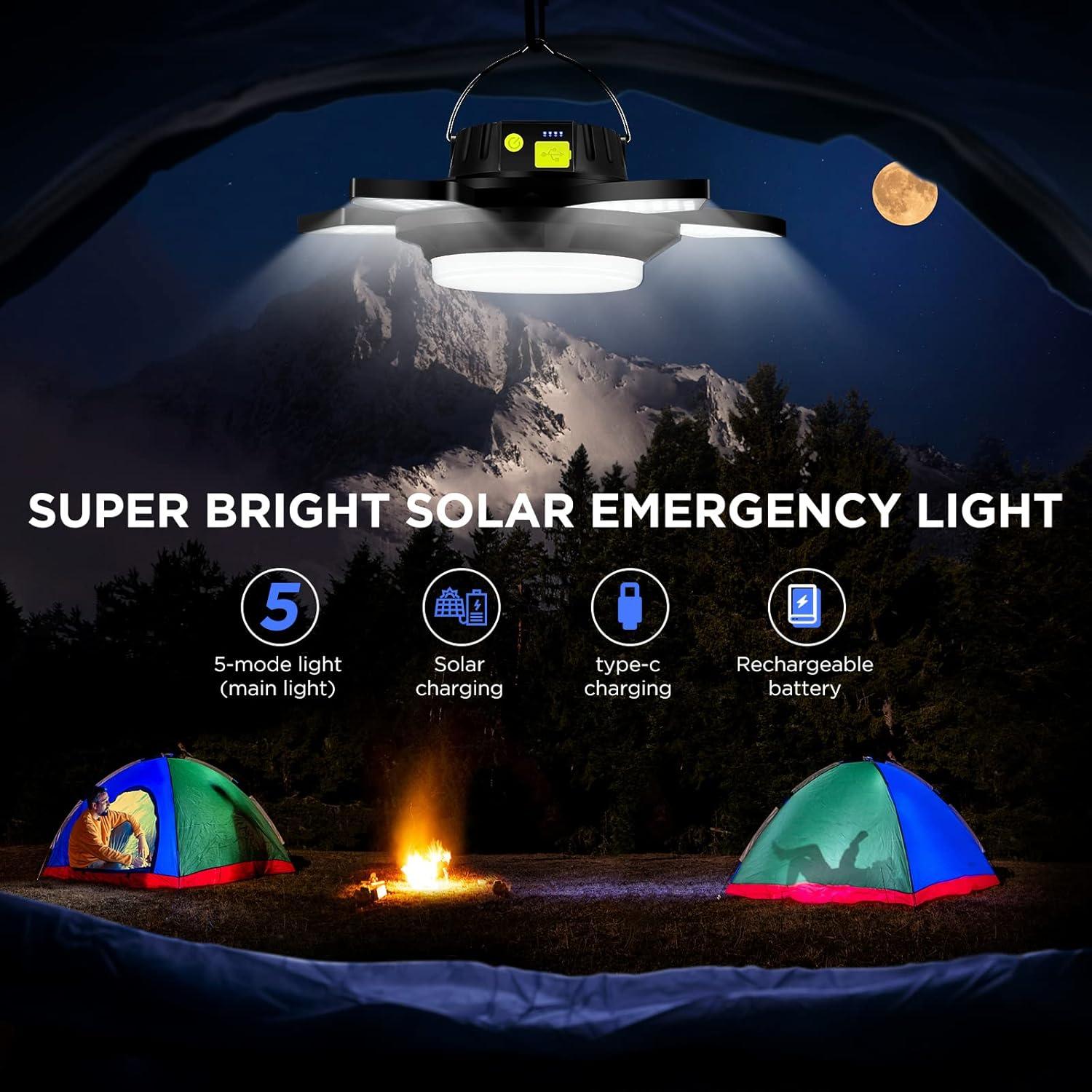 Linterna de Camping Solar Recargable SS SUNSBELL 96 LEDs 5 Modos
