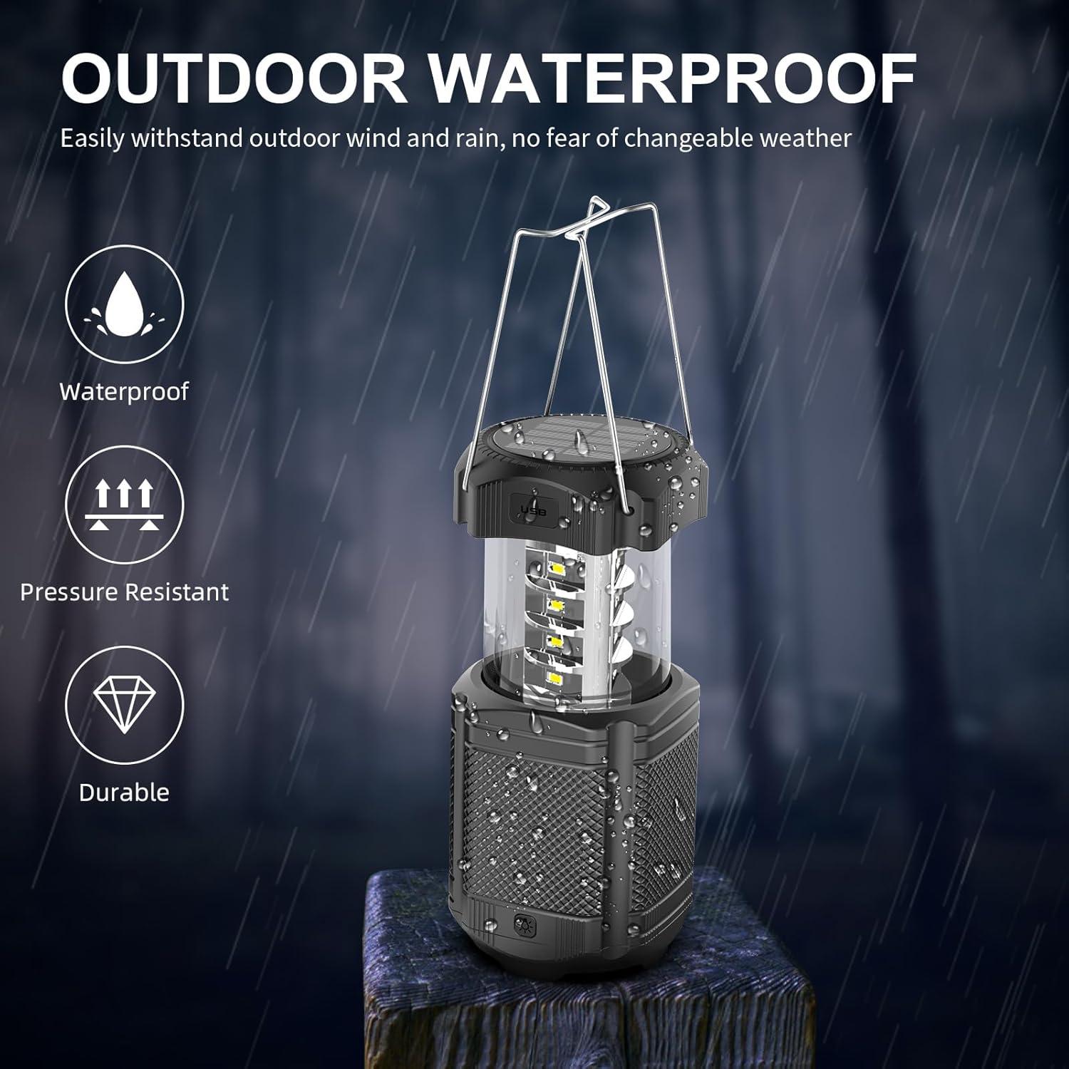 Paquete de 2 Linternas de Camping LED Recargables 5000mAh