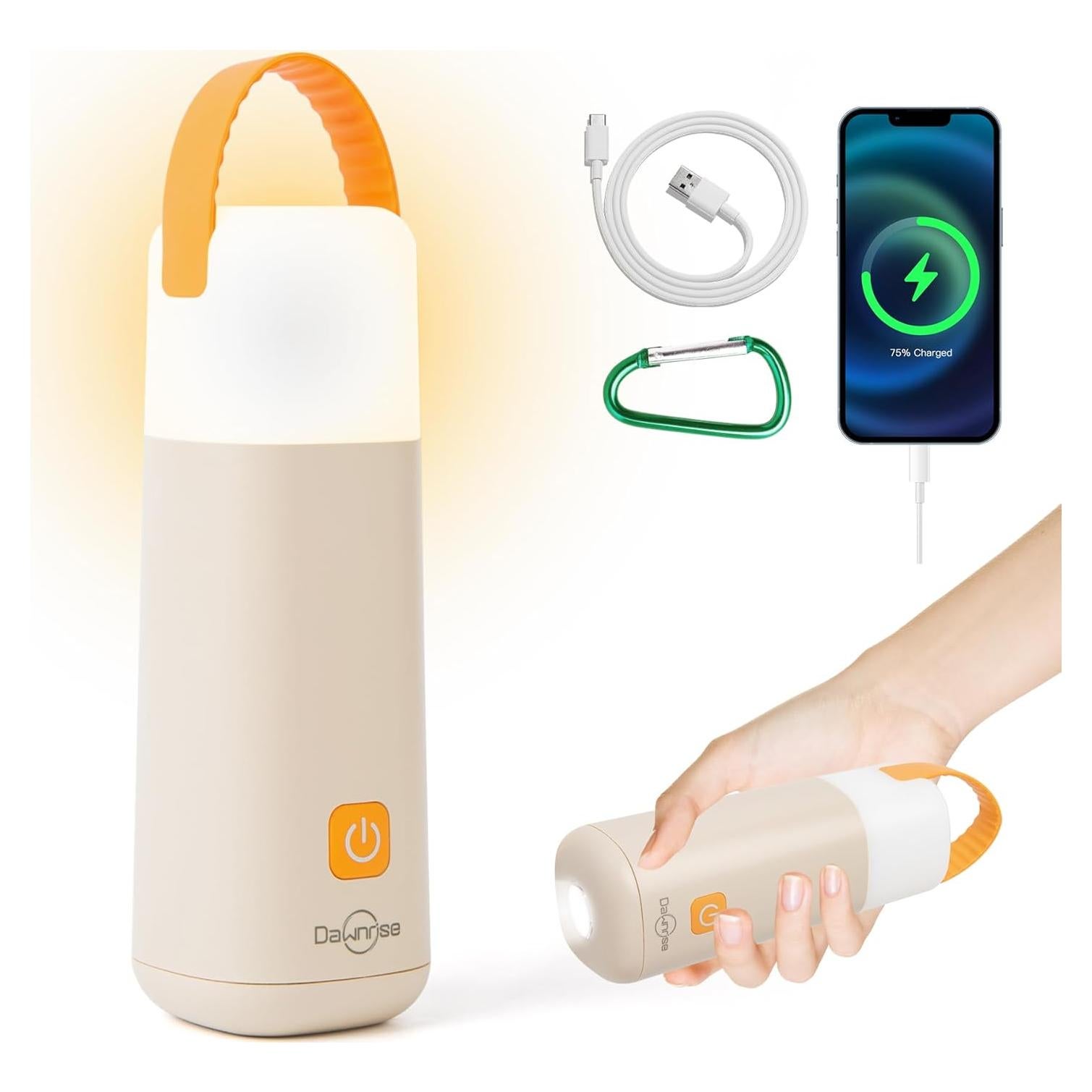 Linterna LED de Camping Dawnrise NL649-Y, 350 Horas Luz Recargable