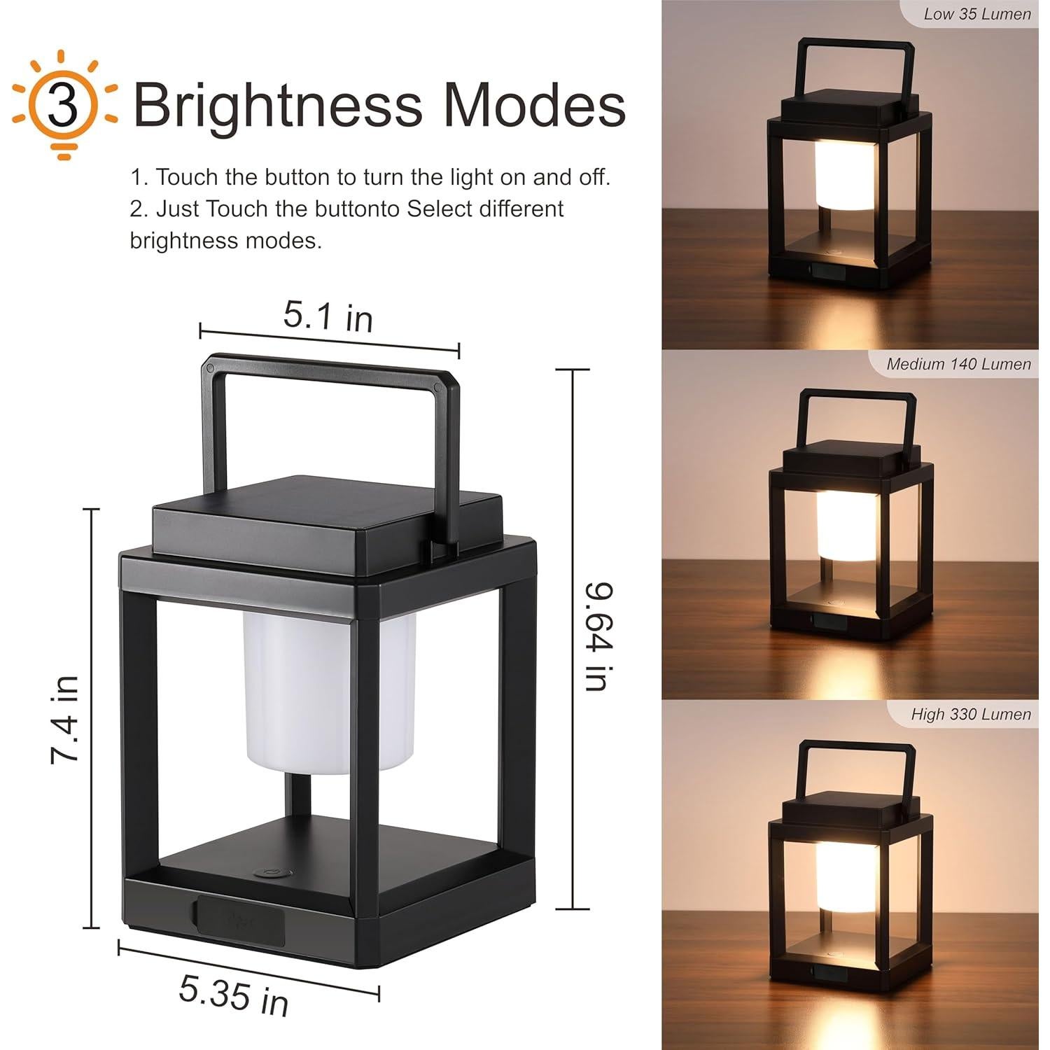 Lámpara de Mesa Solar LETRY SL-P, LED Portátil Impermeable