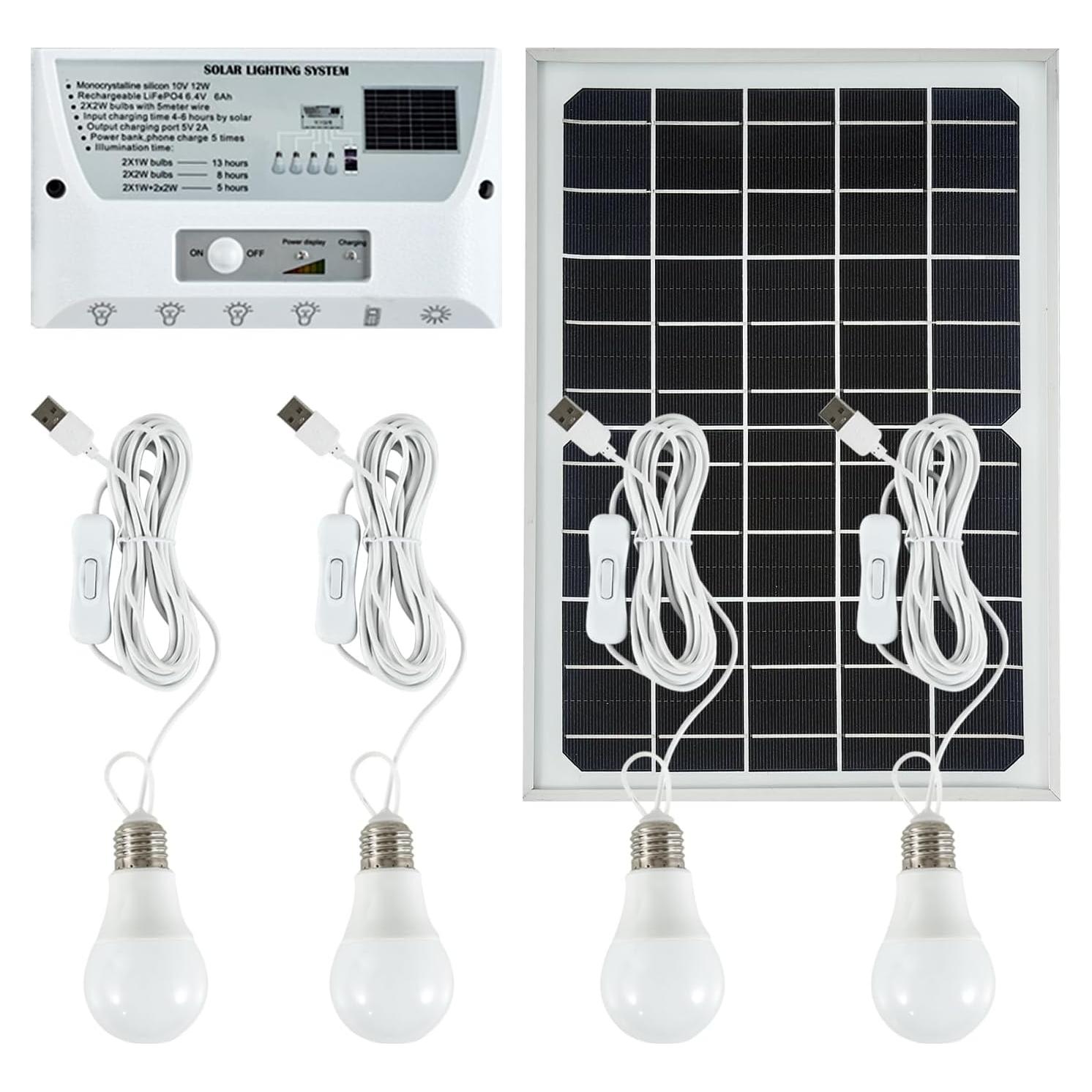 Luces Colgantes Solares LoveFindaHome con 4 Bombillas LED