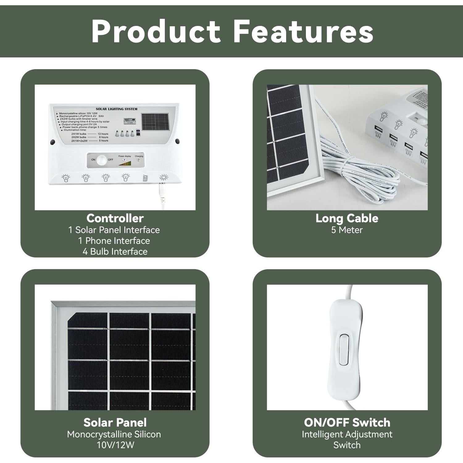 Luces Colgantes Solares LoveFindaHome con 4 Bombillas LED