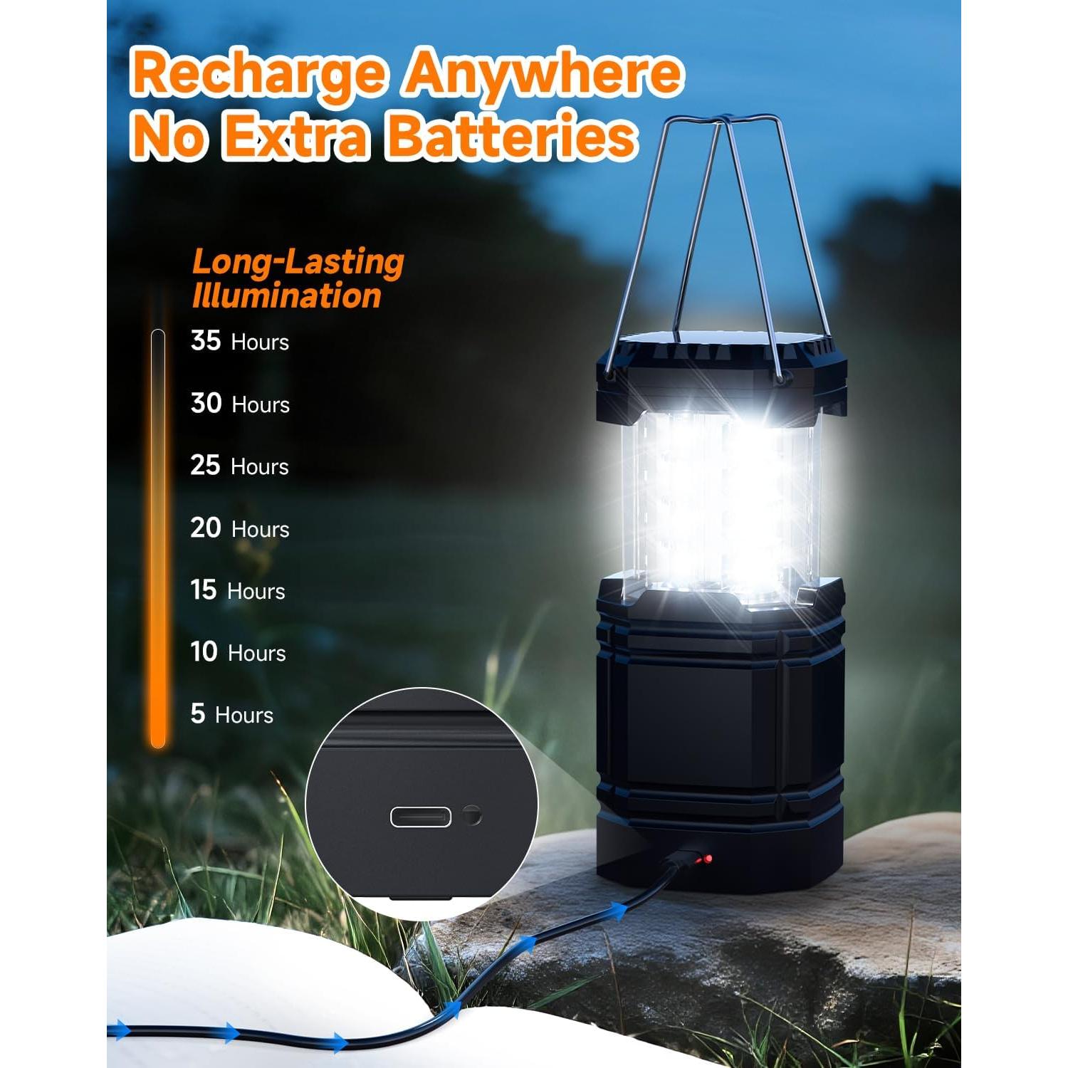 Linterna Solar LED Recargable Mesqool 4 Piezas 1600mAh