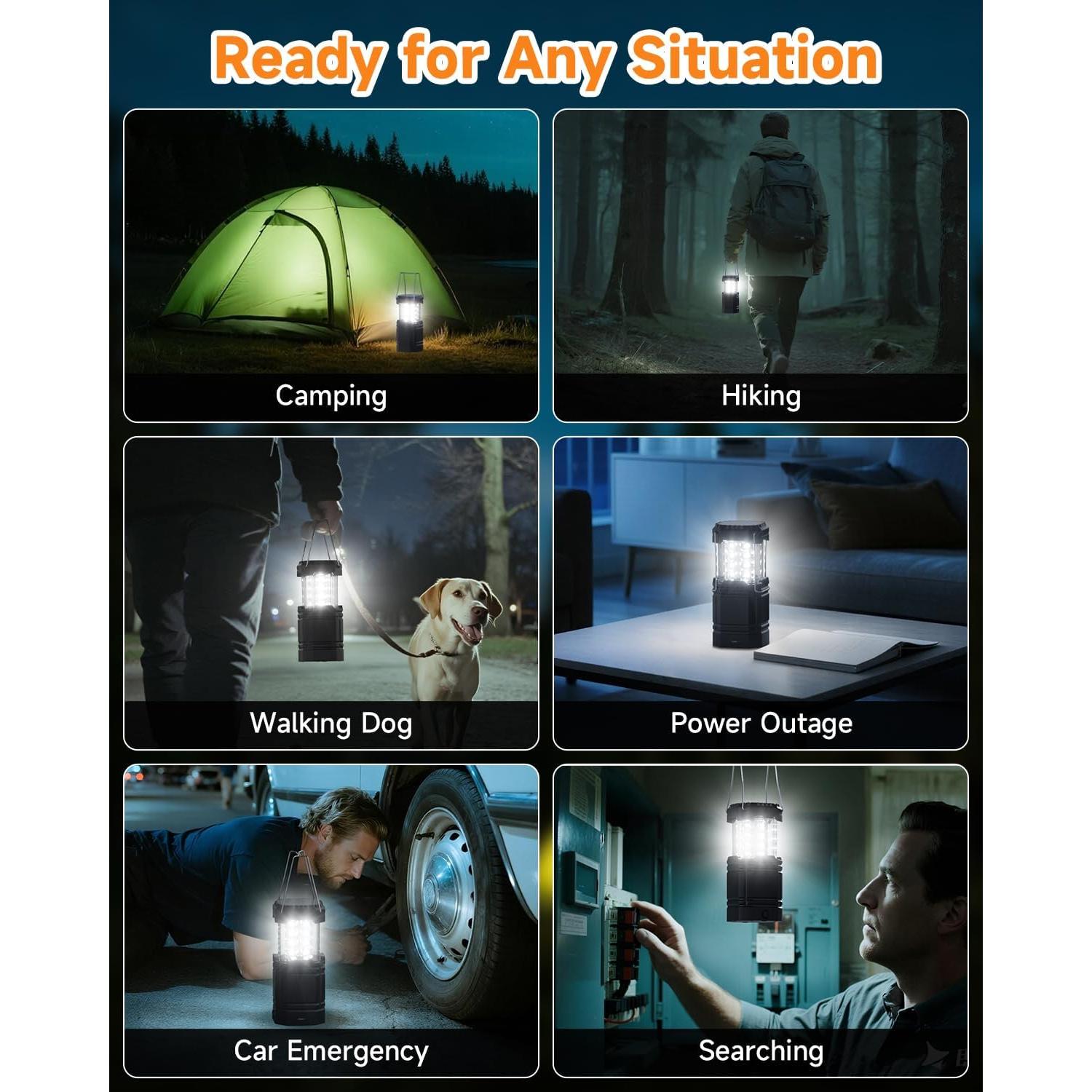 Linterna Solar LED Recargable Mesqool 4 Piezas 1600mAh