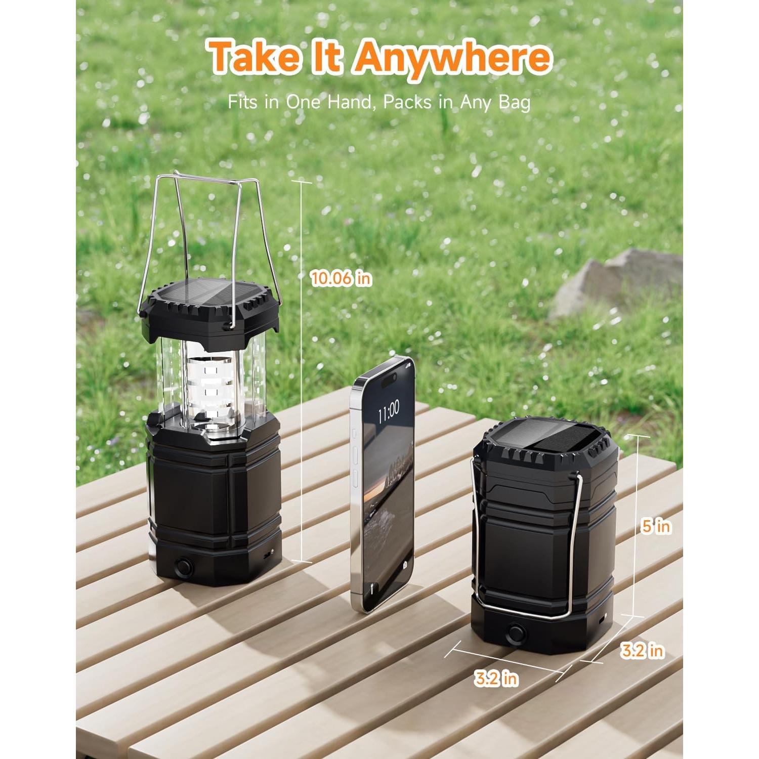 Linterna Solar LED Recargable Mesqool 4 Piezas 1600mAh