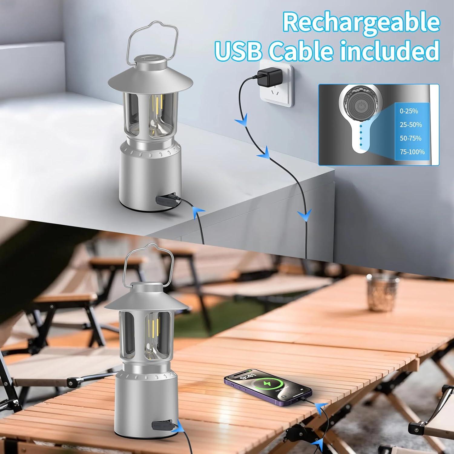 Linterna de Camping LED Phylosal Retro 8000mAh 3 Modos