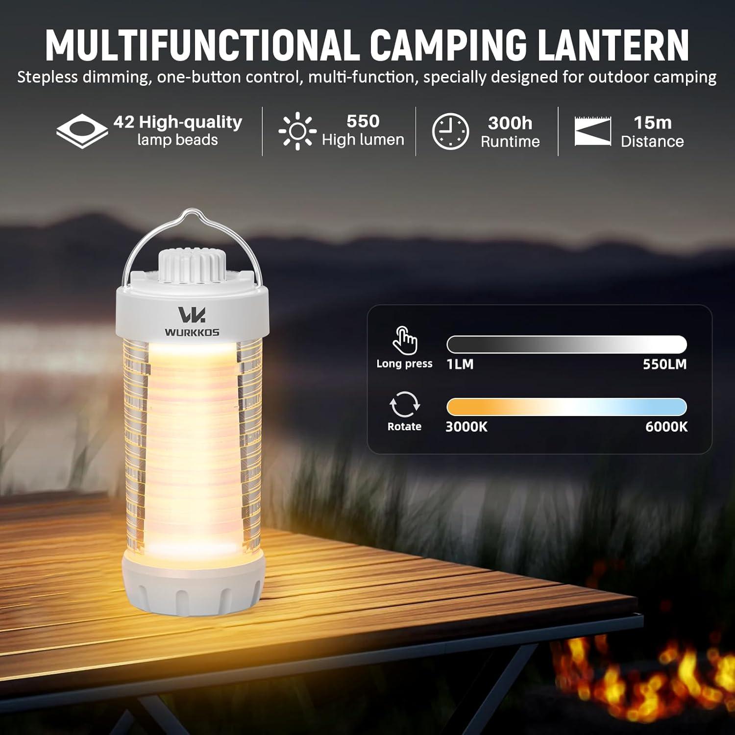 Linterna de Camping Wurkkos CL01 Recargable 550LM RGB Impermeable