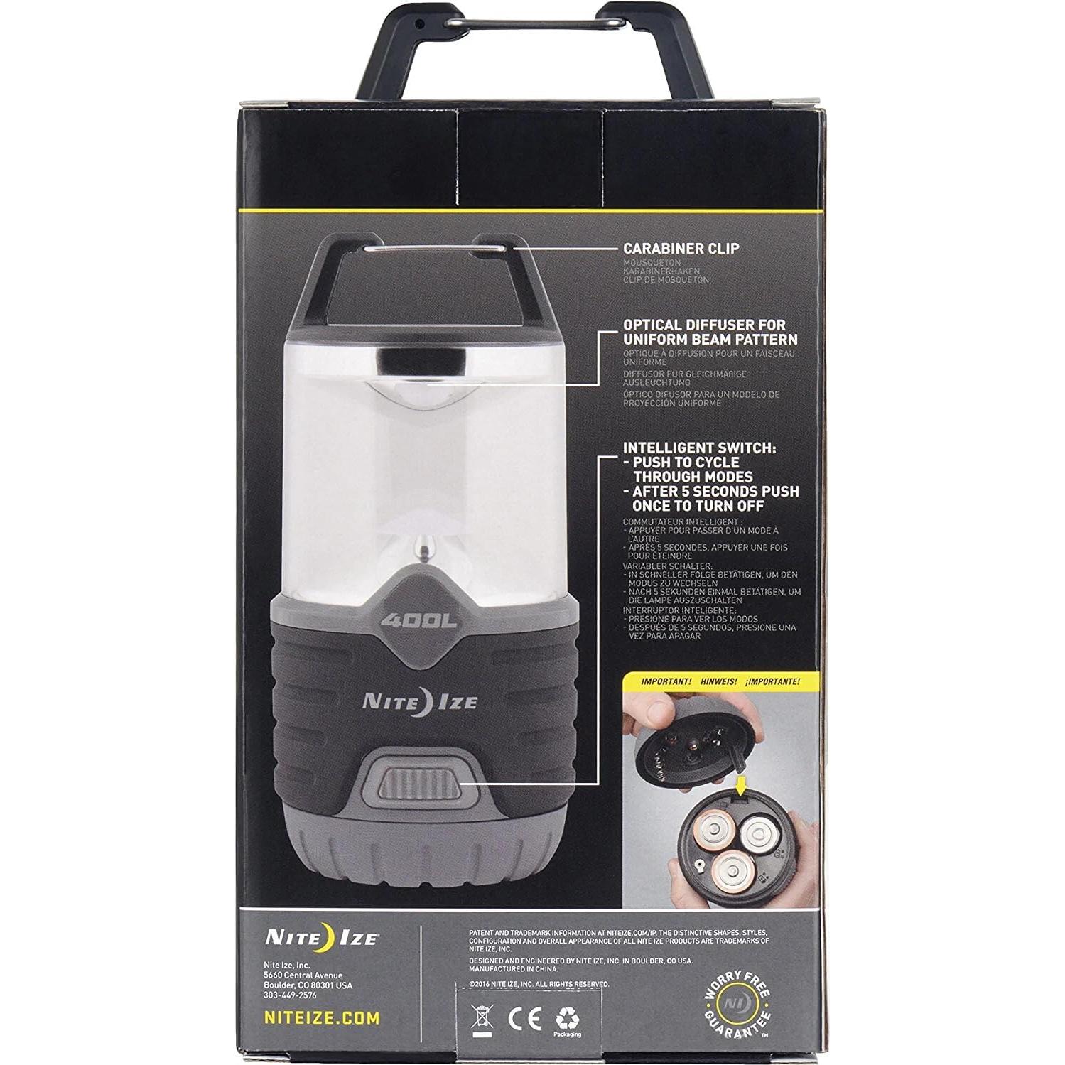 Linterna Nite Ize Radiant 400 Lúmenes para Camping - Negra