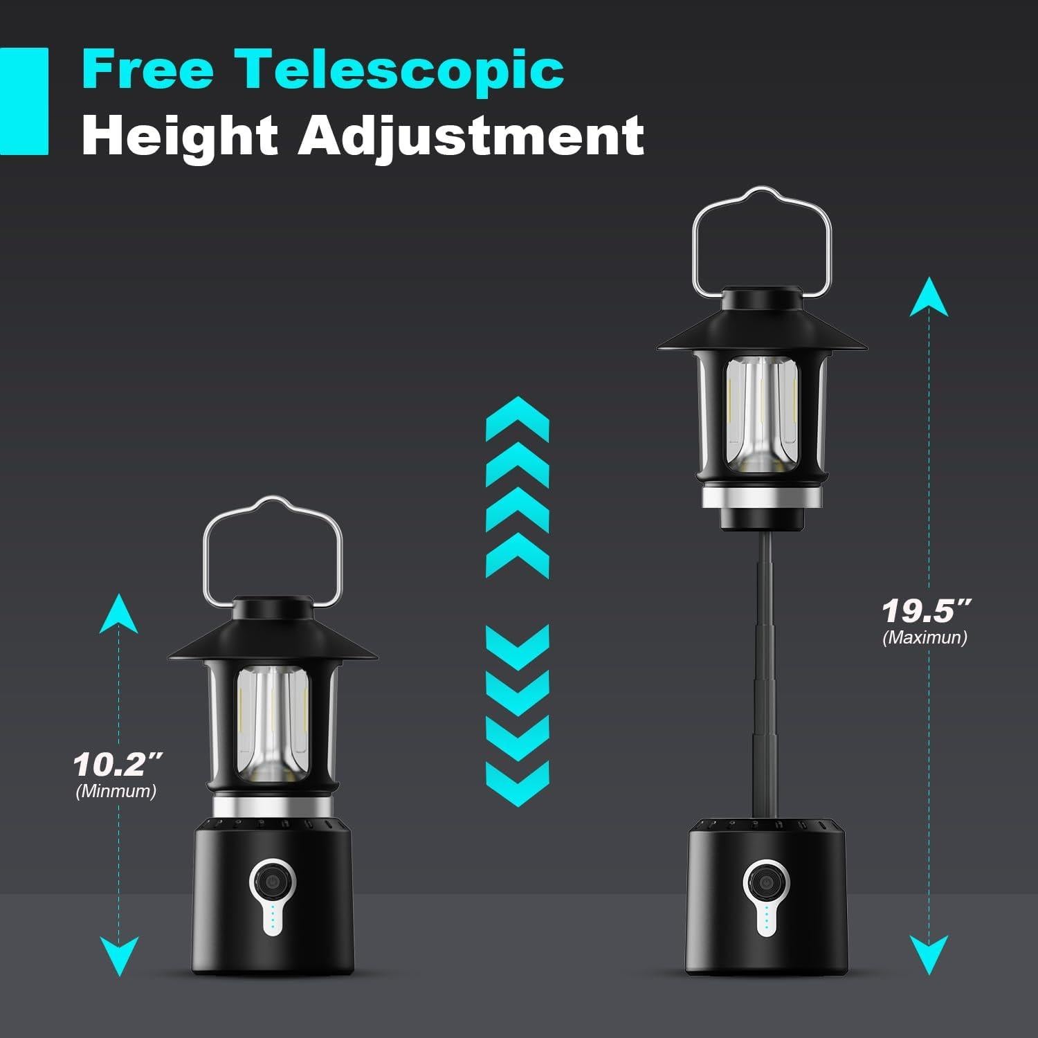 Linterna de Camping Telescópica KEIWRLIGHT 8000mAh 3 Modos
