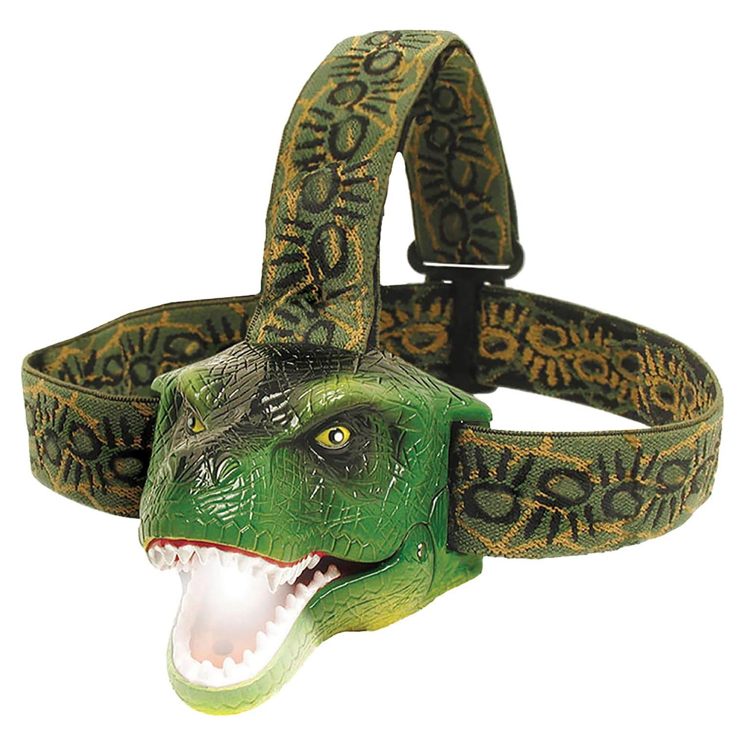 Luz Frontal LED DinoBryte T-Rex Verde para Niños y Adultos