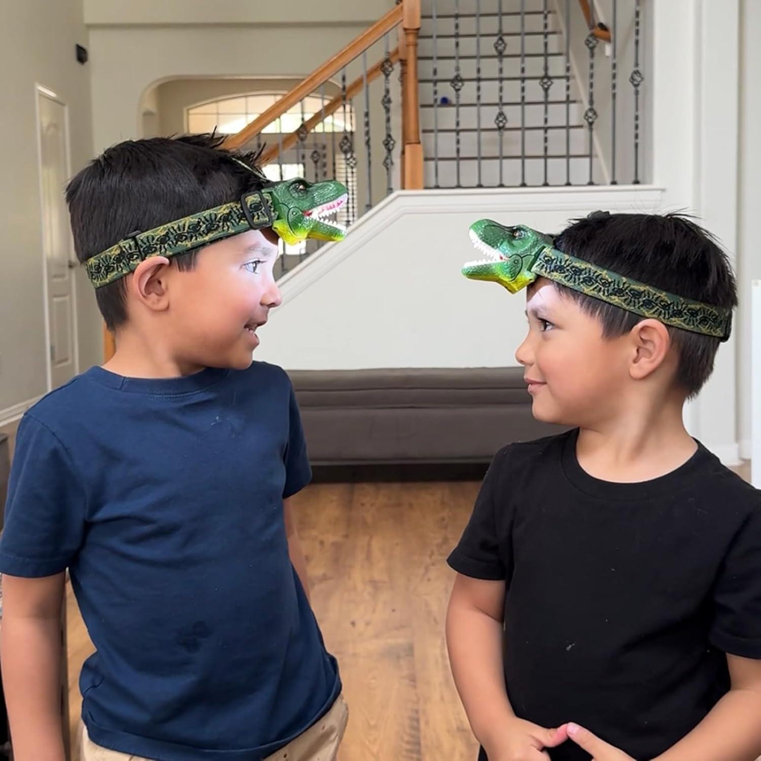 Luz Frontal LED DinoBryte T-Rex Verde para Niños y Adultos