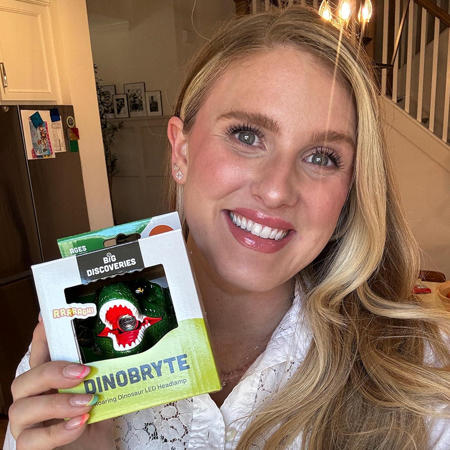 Luz Frontal LED DinoBryte T-Rex Verde para Niños y Adultos