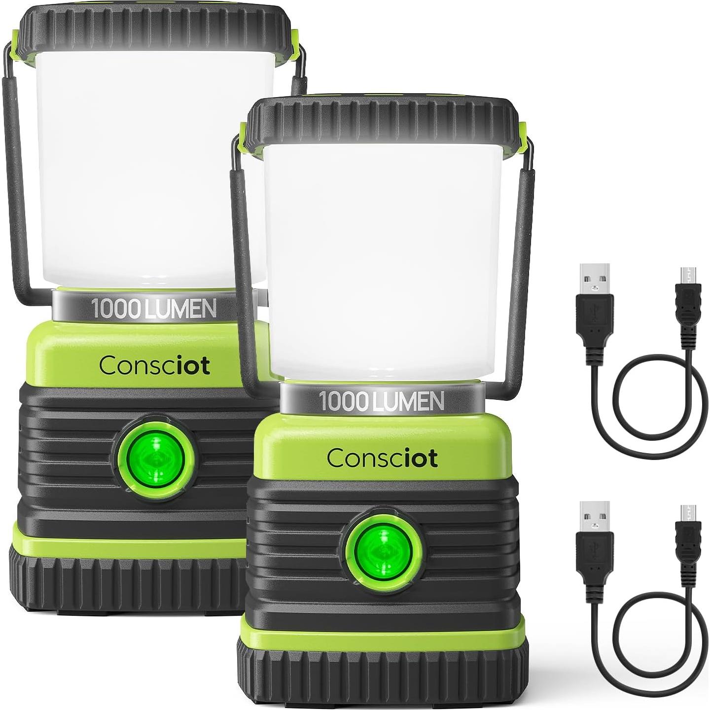 Paquete de 2 Linternas LED Consciot 1000LM y Etekcity 140LM