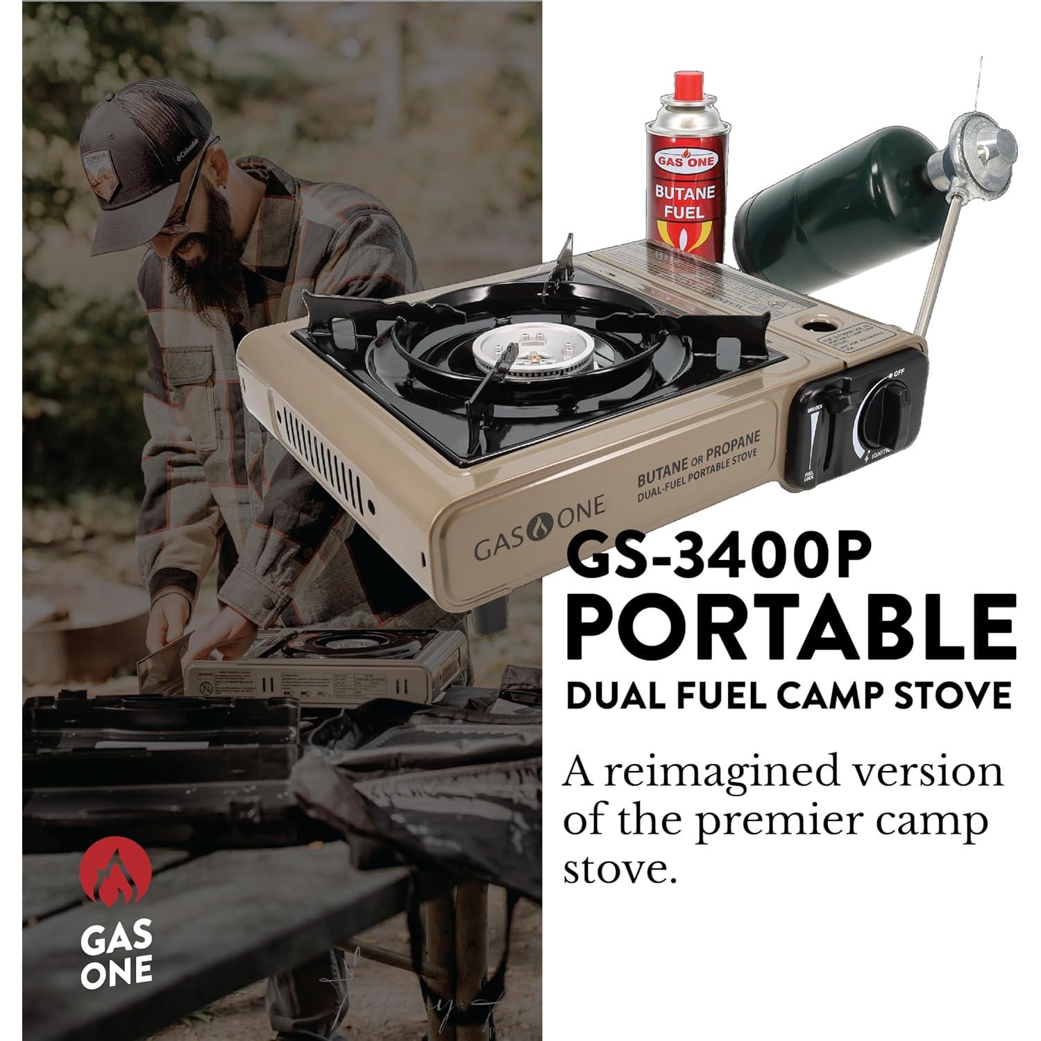 Estufa Portátil Gas One GS-3400P Doble Combustible Butano/Propano