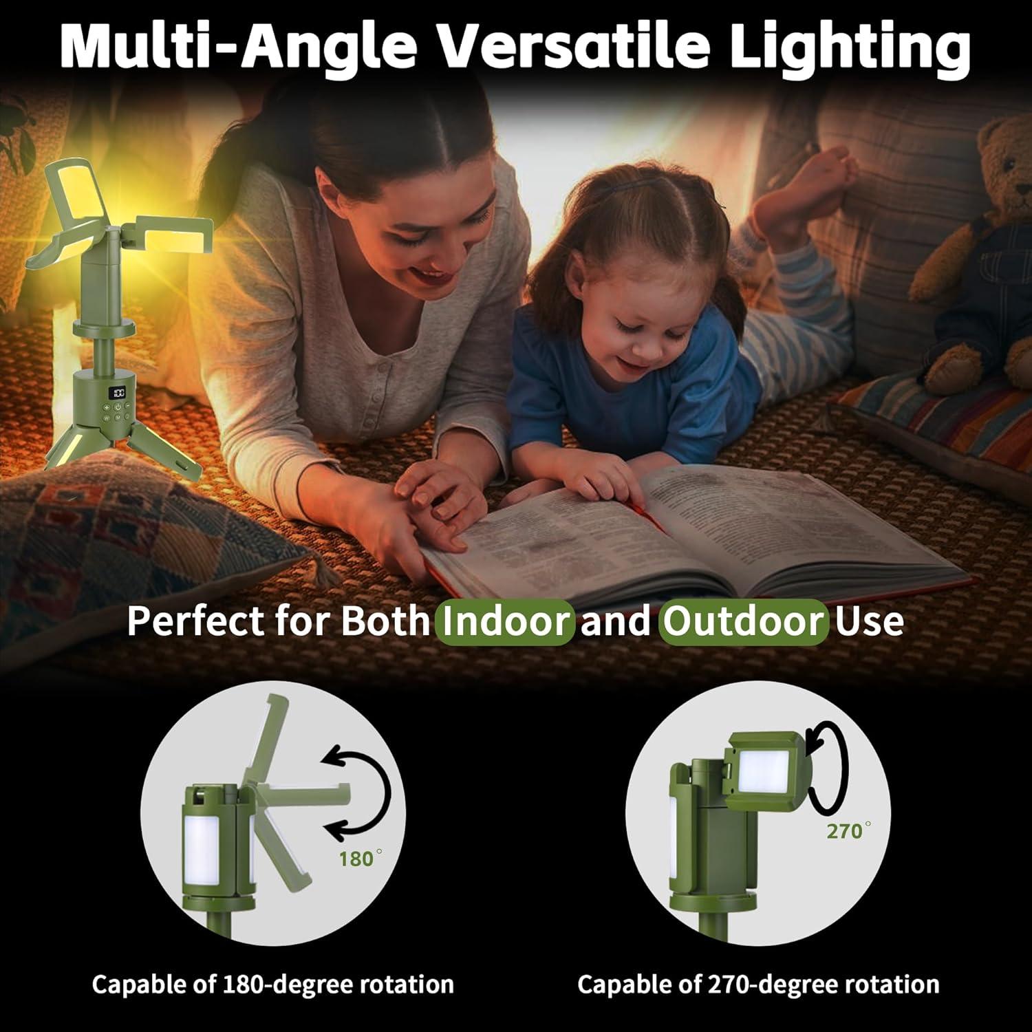 Linterna Camping Recargable 14000mAh 6000LM Telescópica