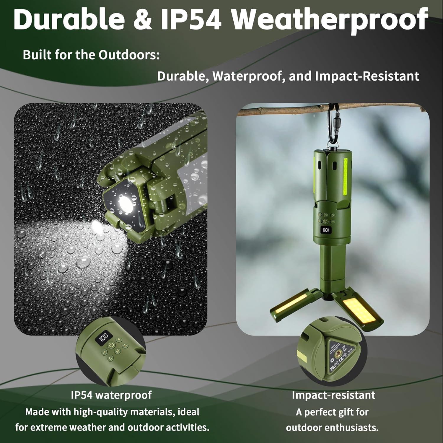 Linterna Camping Recargable 14000mAh 6000LM Telescópica