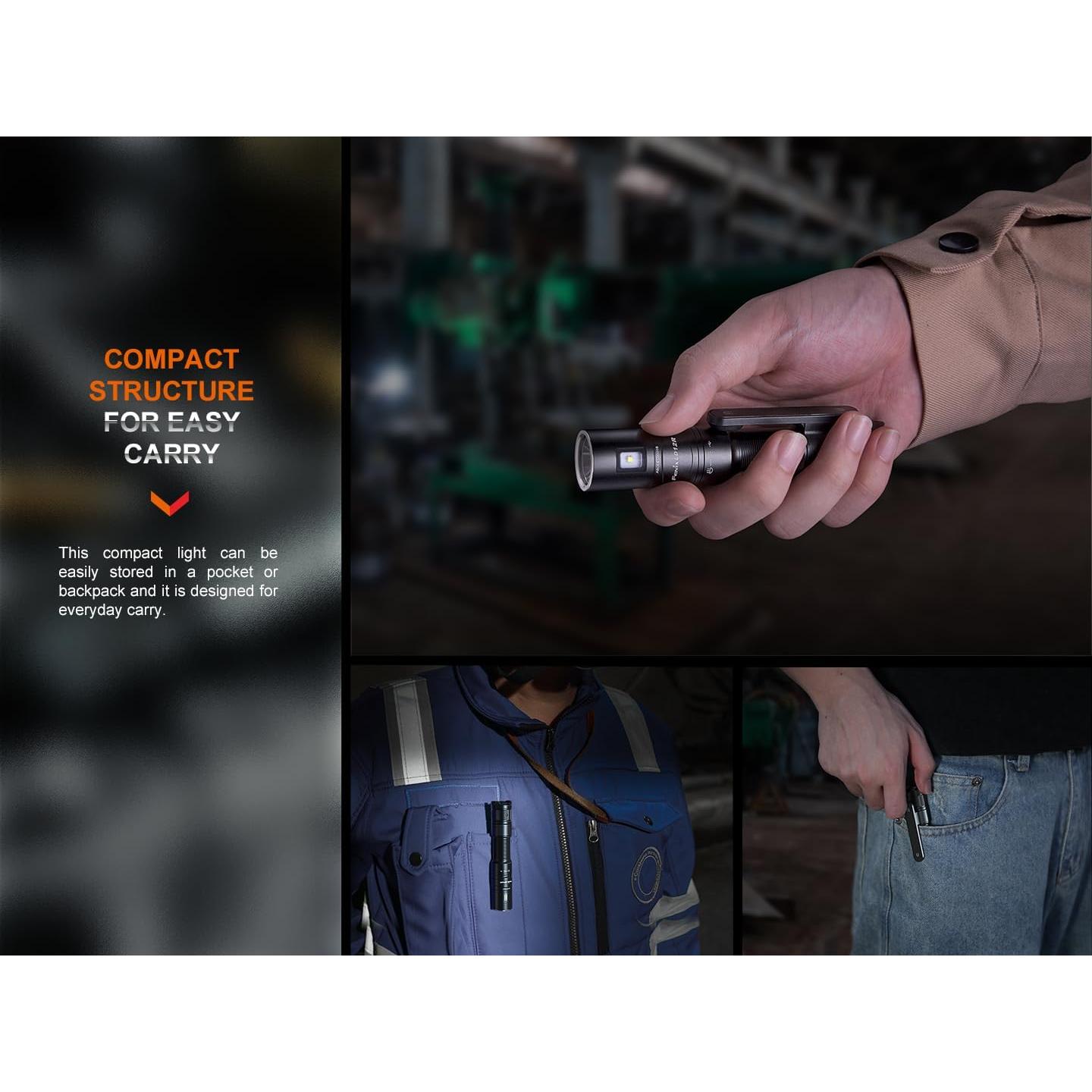 Linterna Táctica LED Fenix LD12R 600 Lúmenes Recargable USB