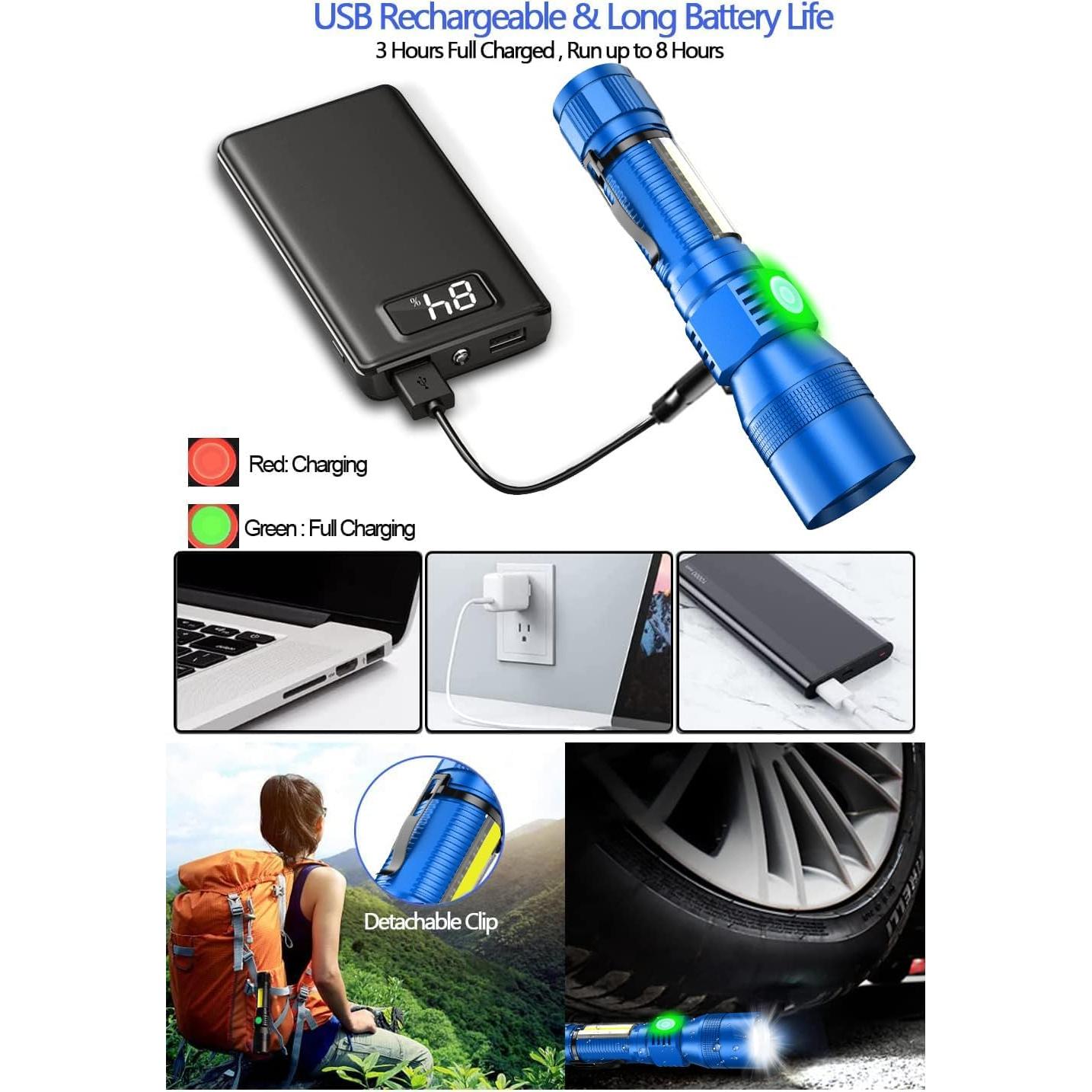 Linterna UV Recargable Hoxida 3en1 LED 1500 Lúmenes IP65